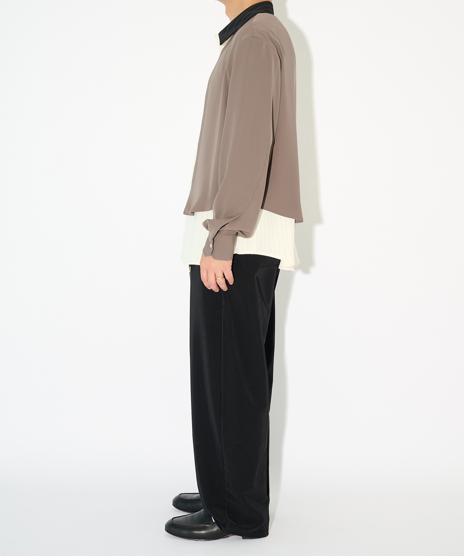 Double Satin Asymmetrical Layered Shirt CULLNI