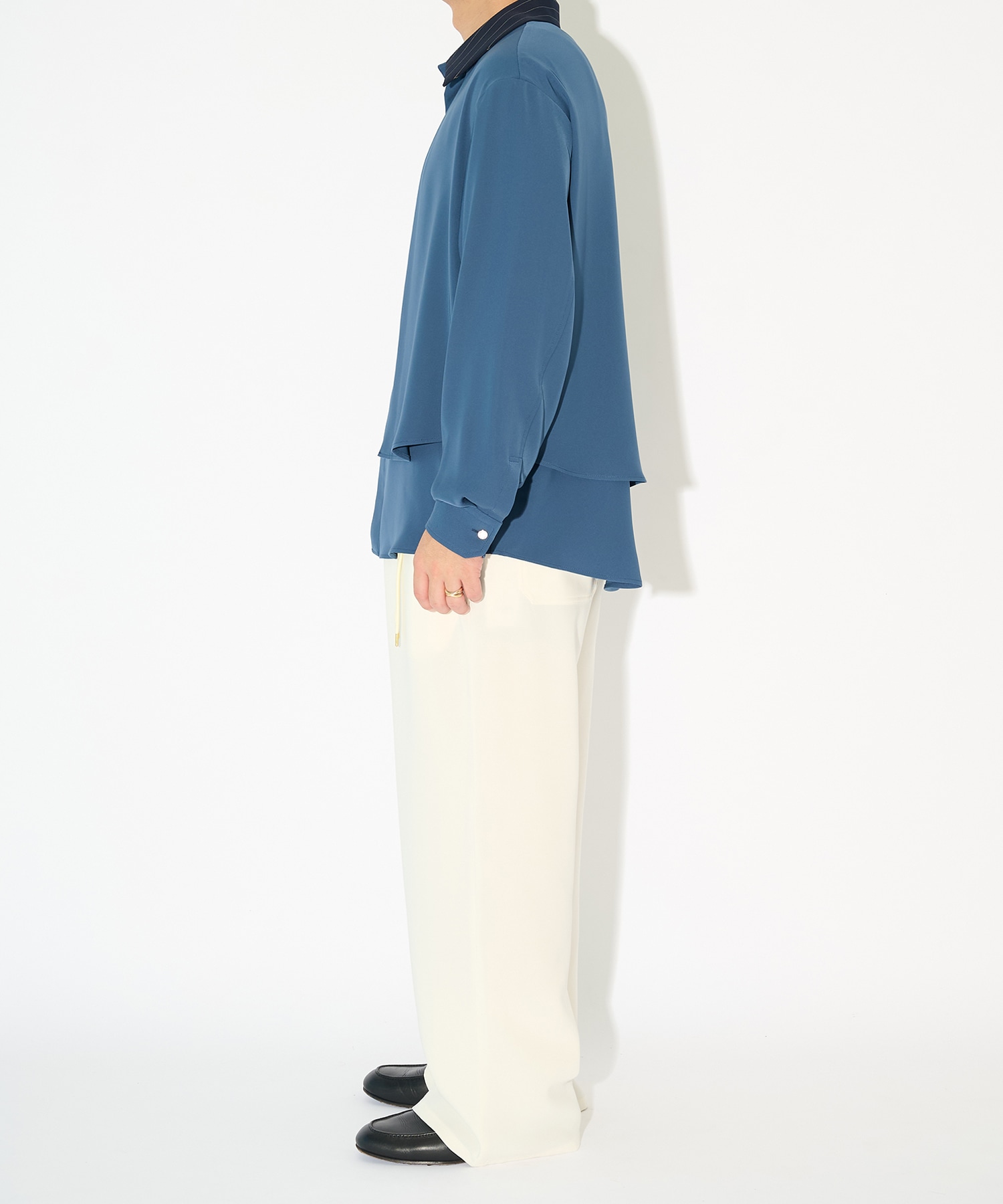 Double Satin Asymmetrical Layered Shirt CULLNI