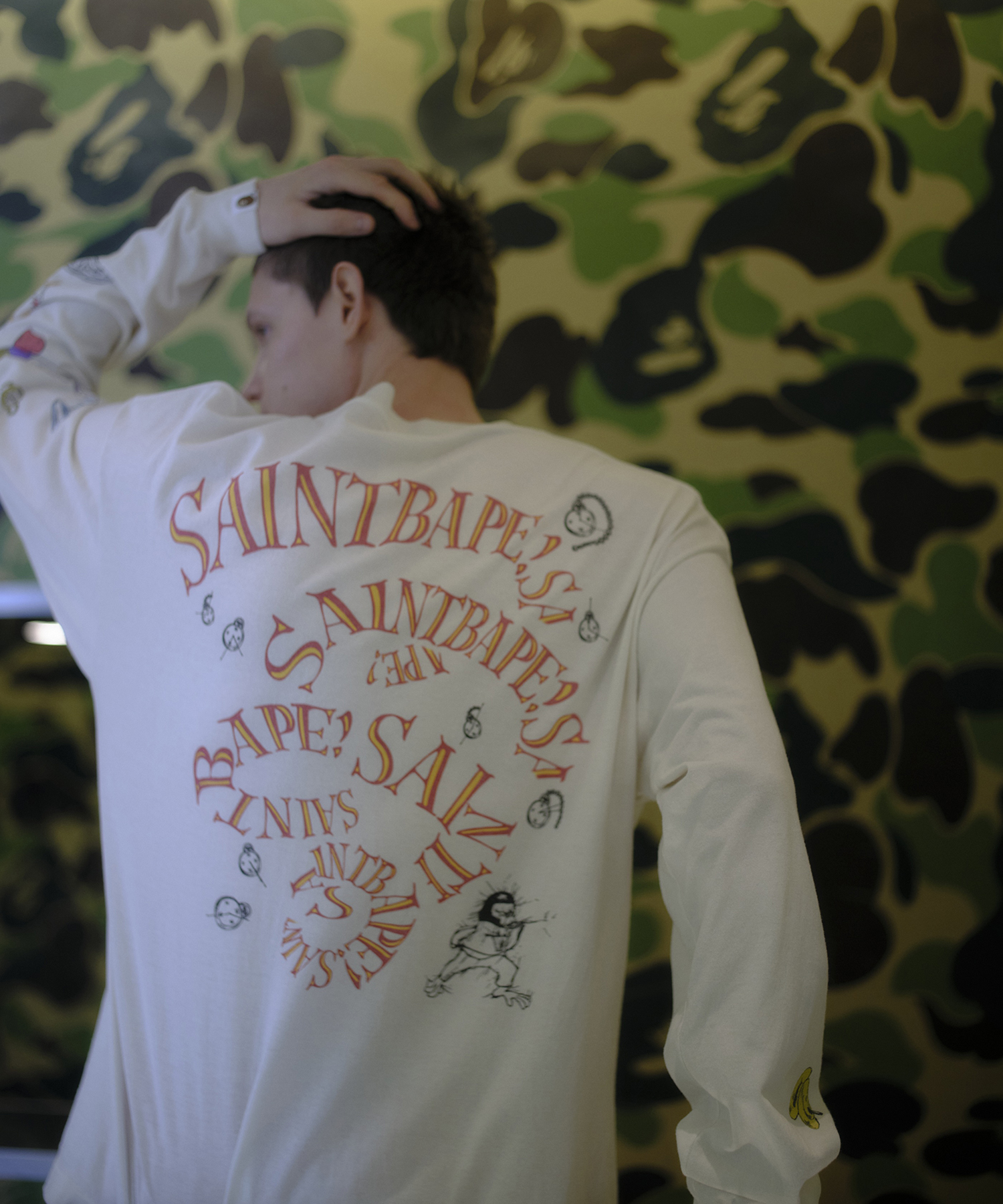 SM-MK1-0000-C38/BAPE_LS T-SHIRT/RUNNING/WHITE SAINT M××××××