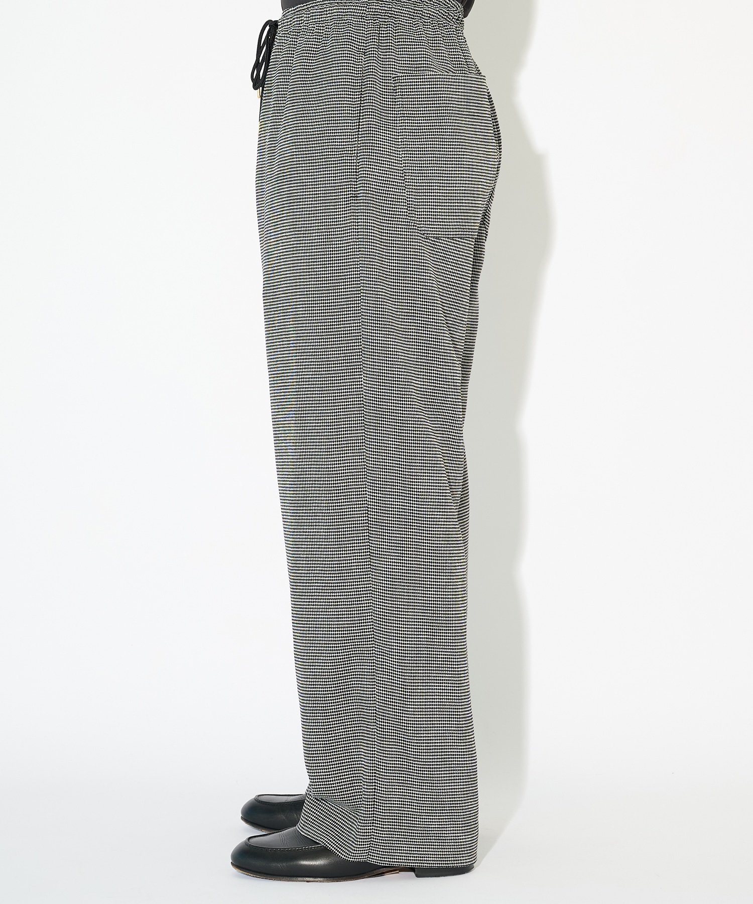 Mix Yarn Mesh Drawstring Wide Pants CULLNI