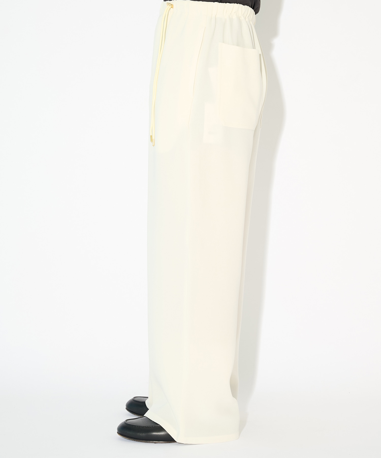 Triacetate Airy Cloth Drawstring Wide Pants CULLNI