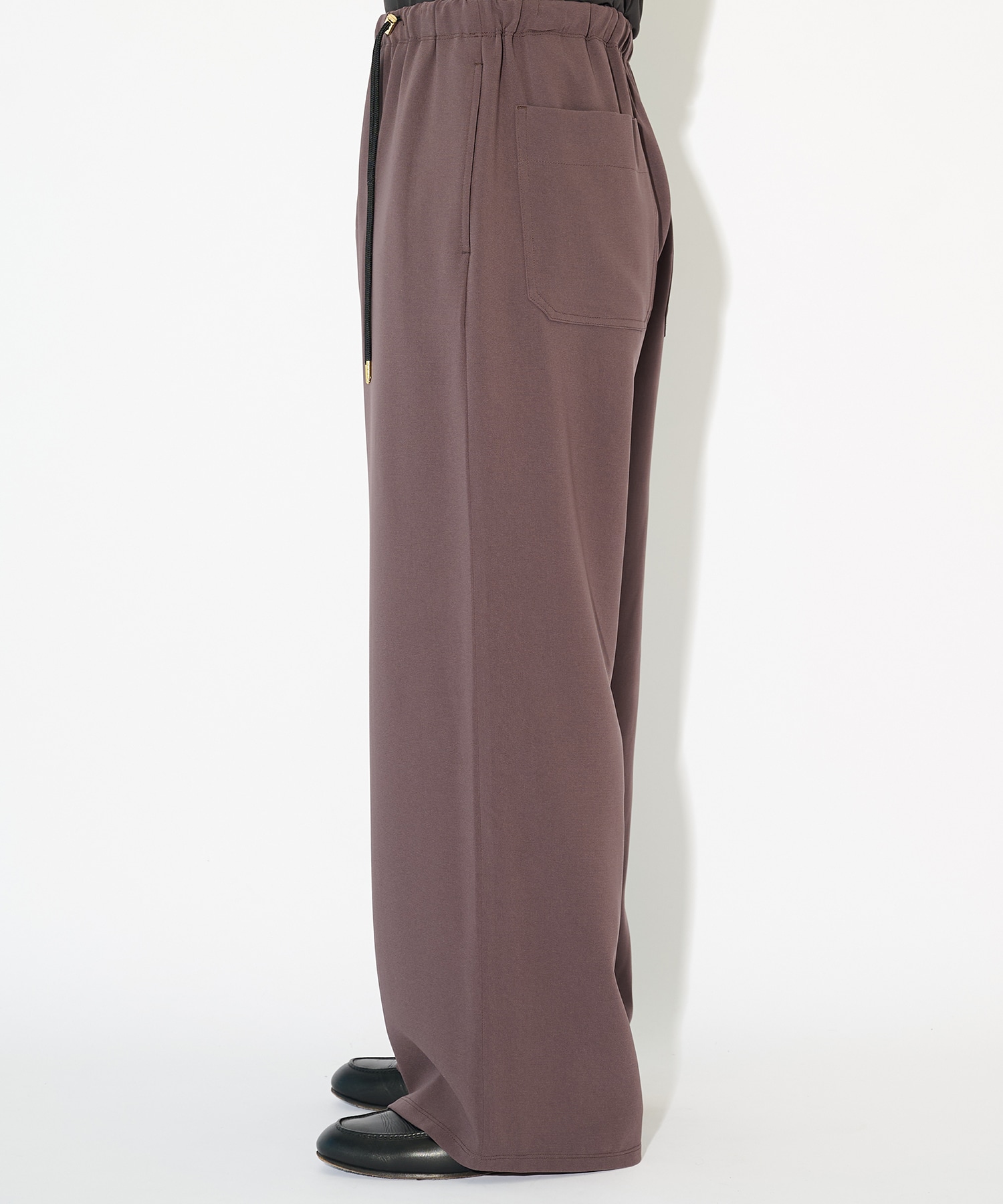 Triacetate Airy Cloth Drawstring Wide Pants CULLNI