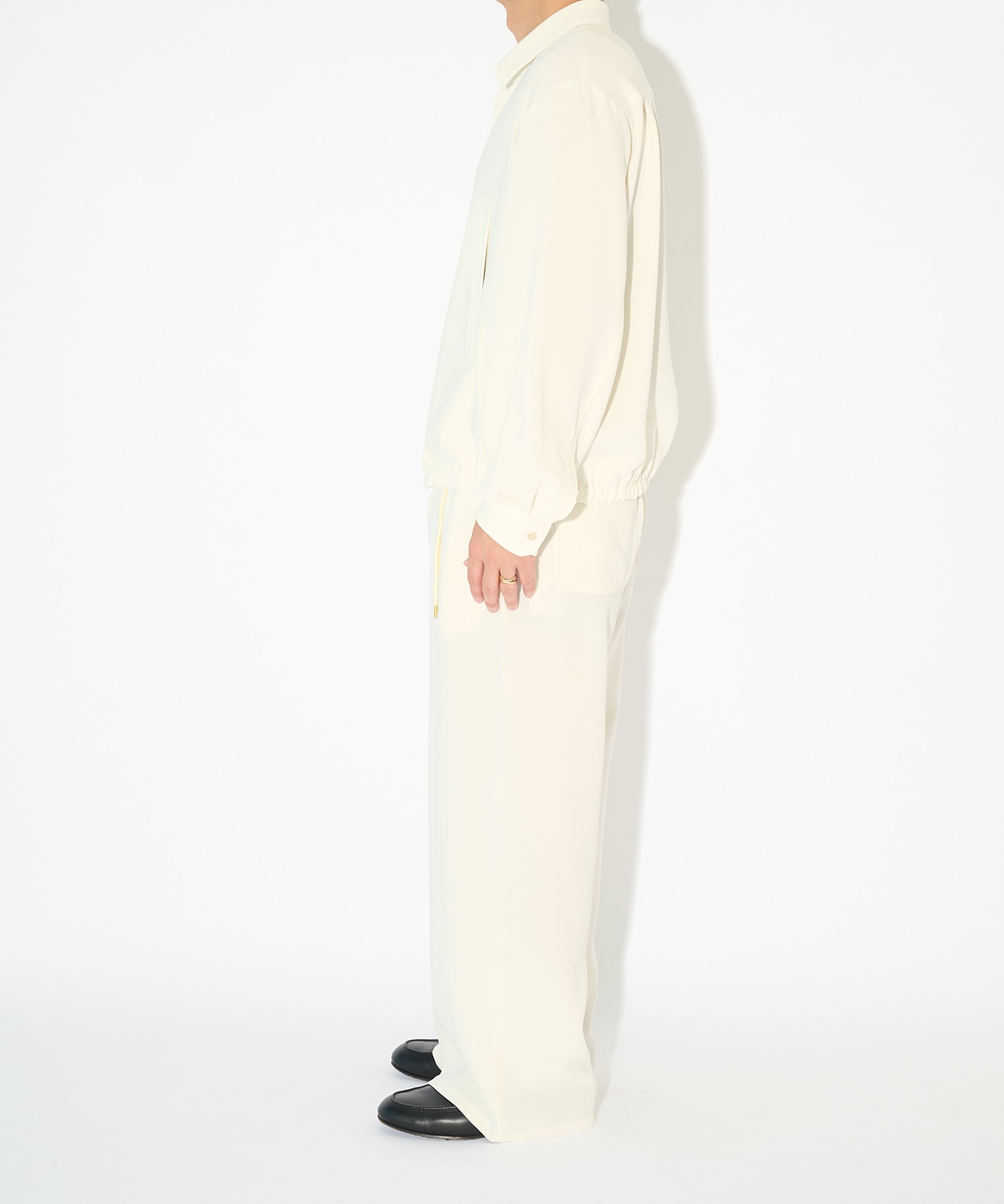 Triacetate Airy Cloth Long Sleeve Shirt Blouson CULLNI
