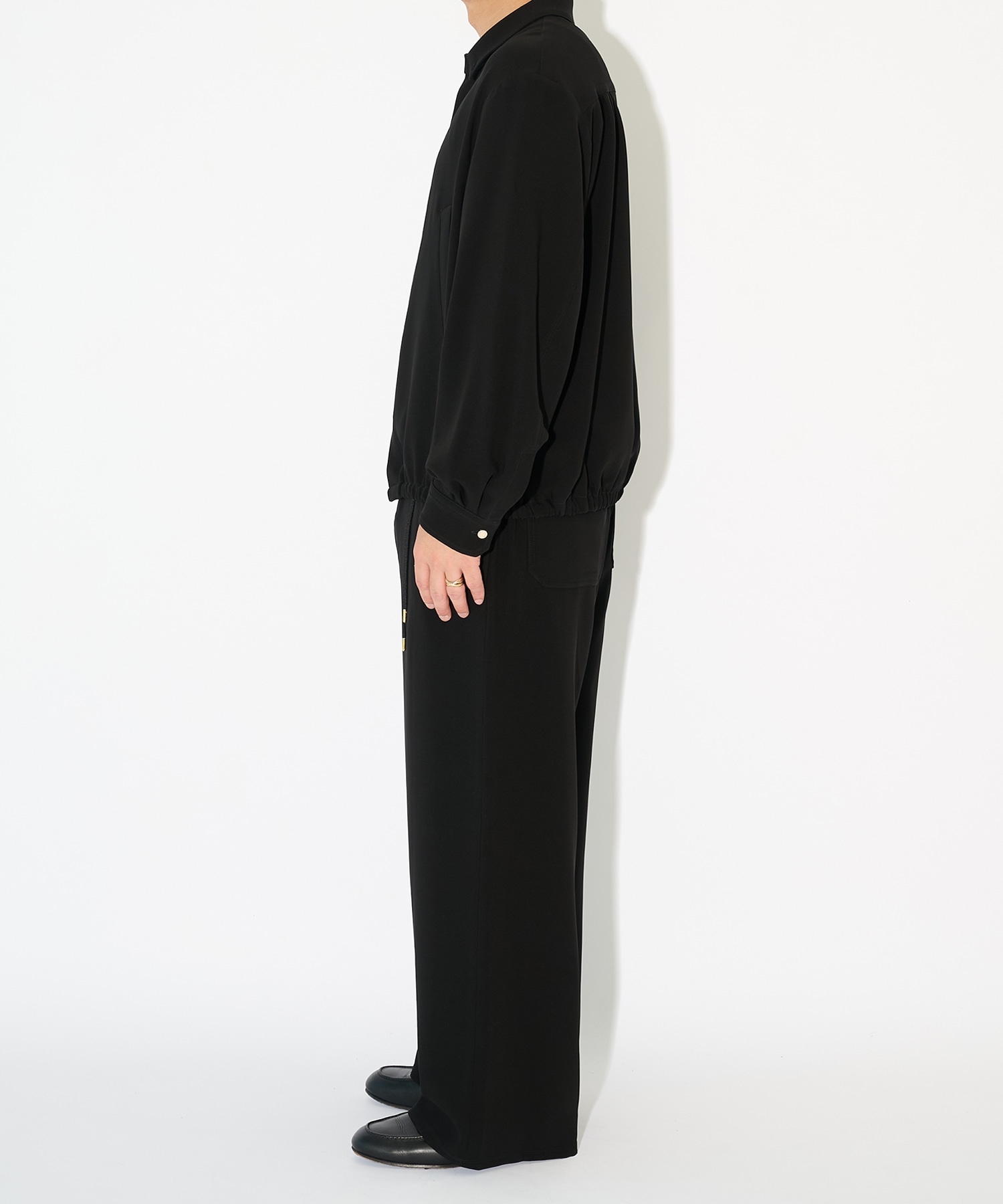 Triacetate Airy Cloth Long Sleeve Shirt Blouson CULLNI