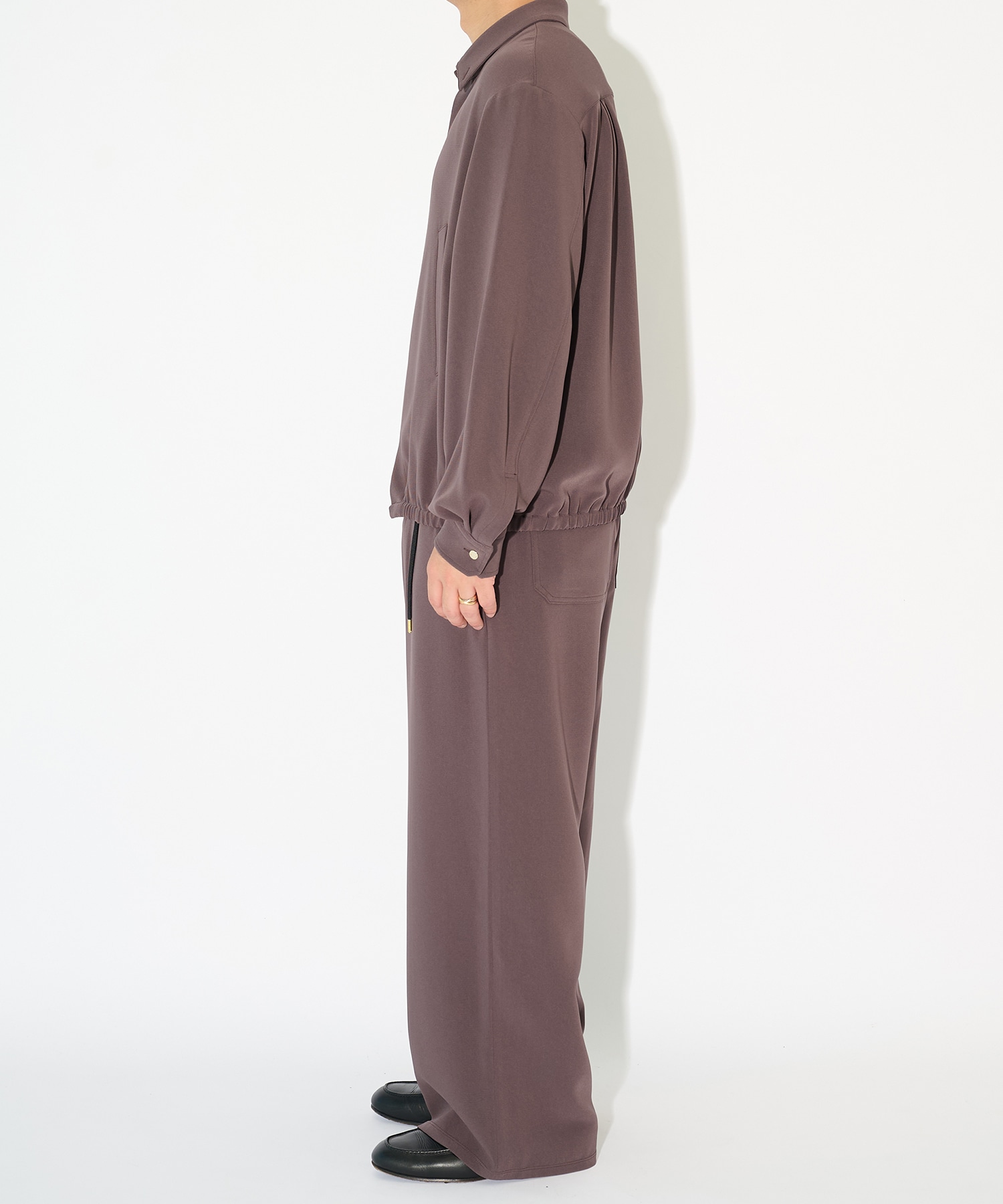Triacetate Airy Cloth Long Sleeve Shirt Blouson CULLNI