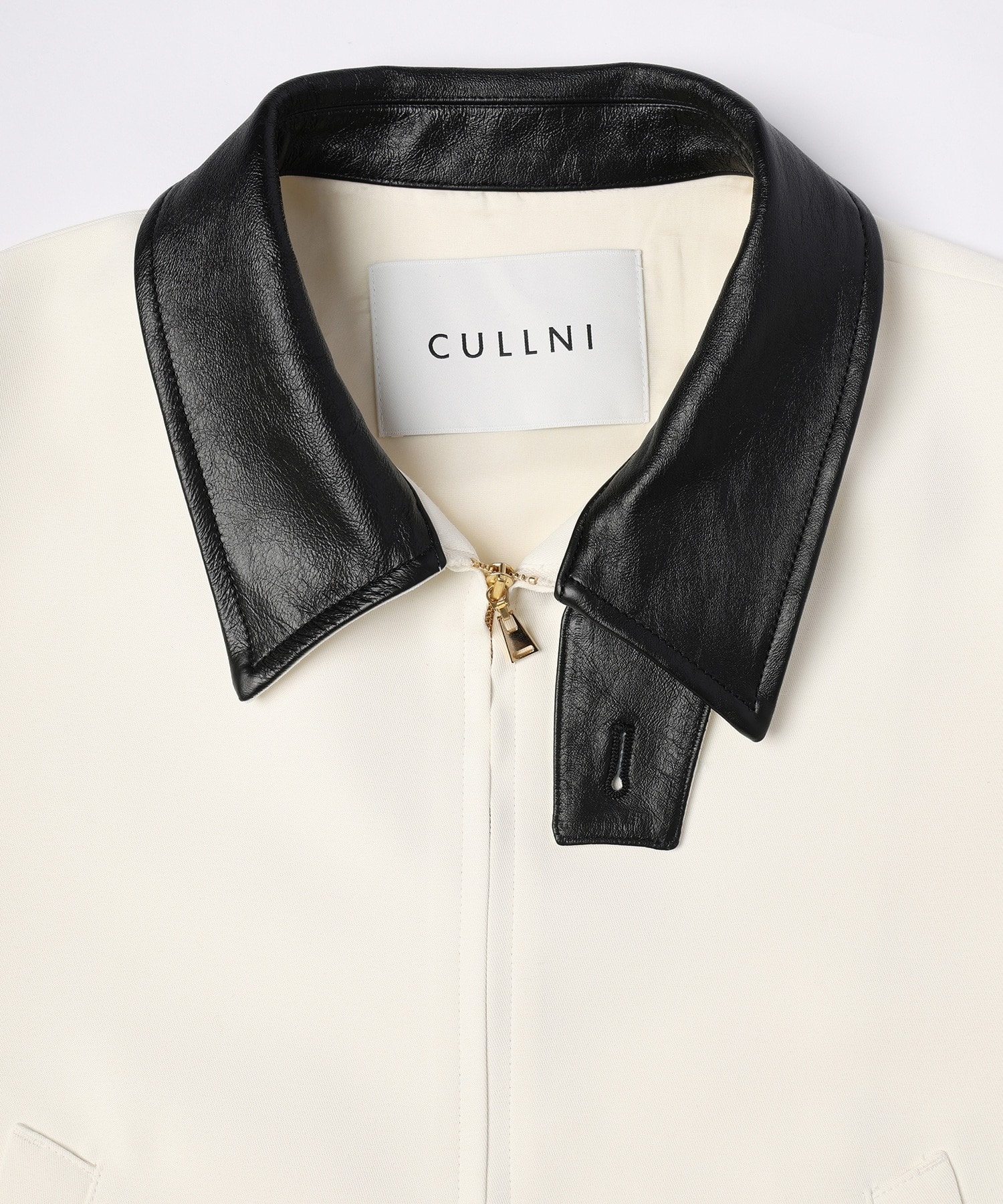 Structuerd Twill Double Cloth Leather Collar Blouson CULLNI