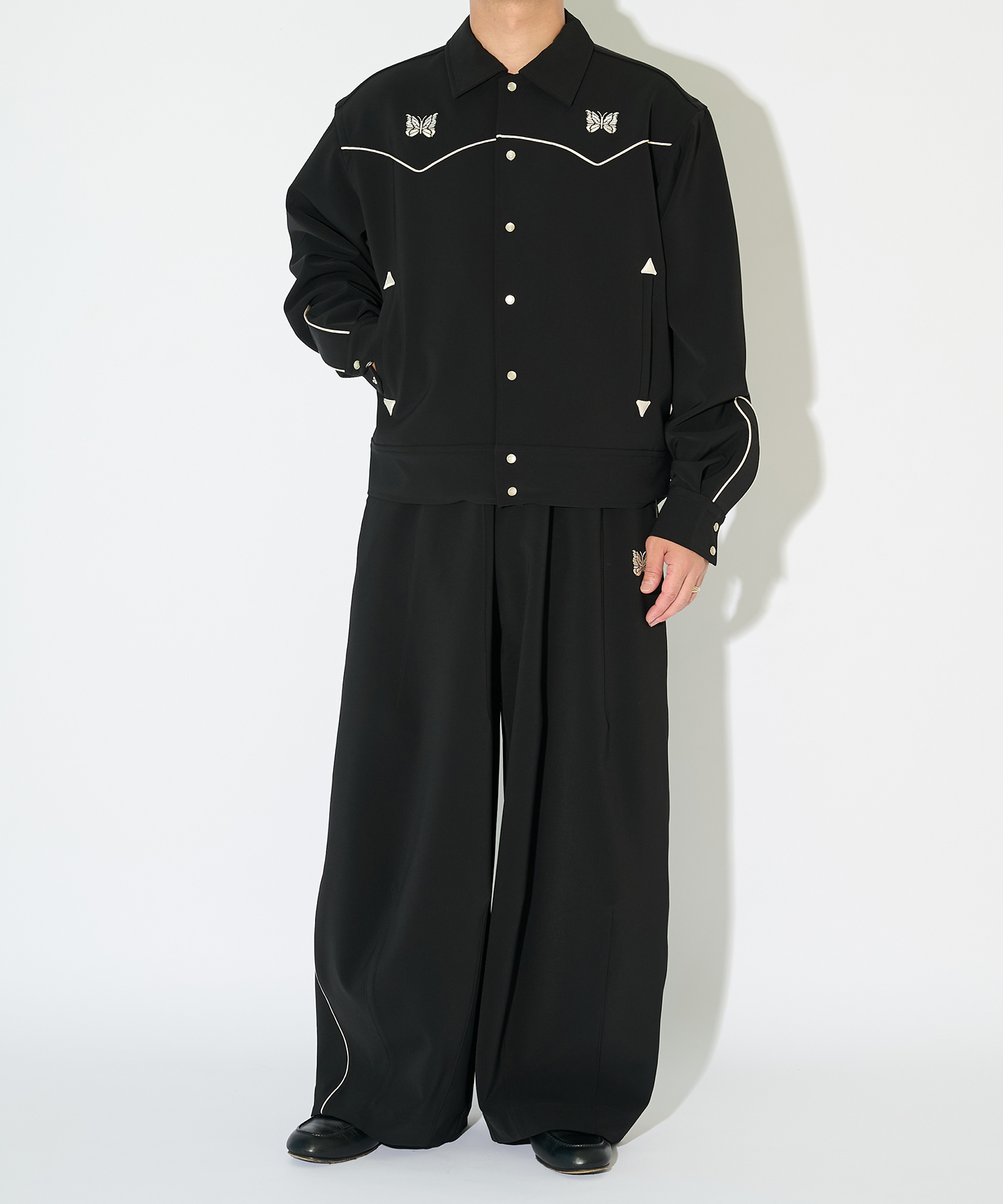 別注 Piping Cowboy Jacket-Poly Double Cloth NEEDLES