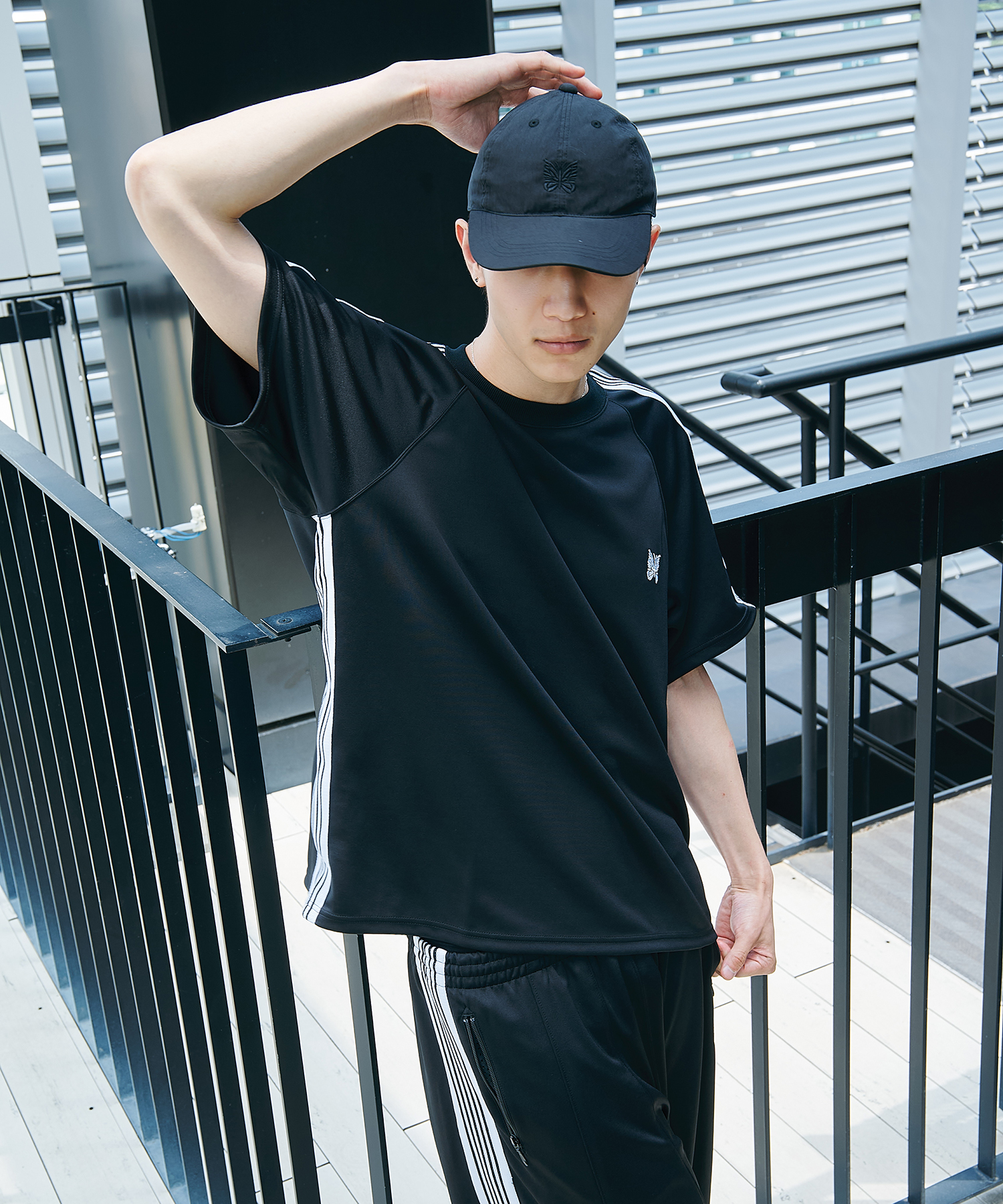 別注 Nylon Cap - Papillon Embroidery BLACK NEEDLES