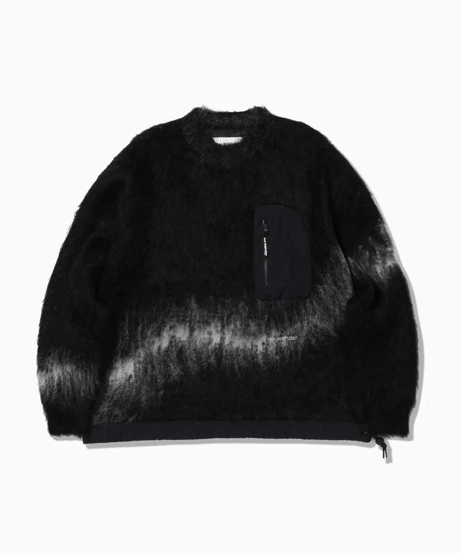 jacquard shaggy knit crew neck and wander