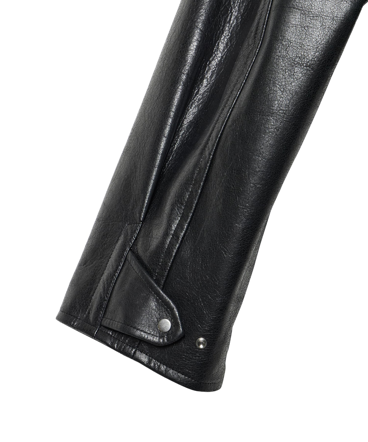 MODIFIED-SLEEVE LEATHER MOTOR JACKET IRENISA