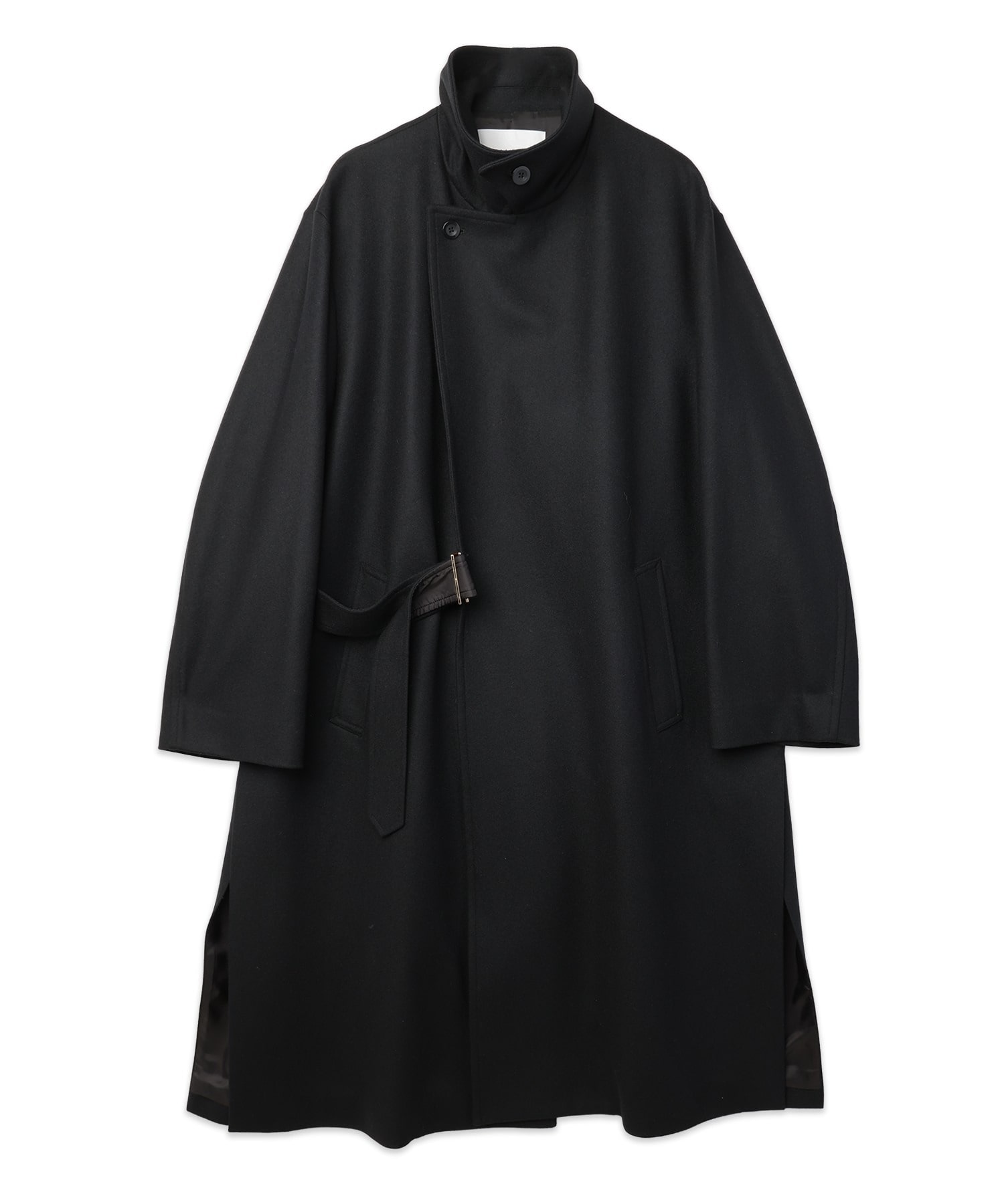 Signature Melton Minimal Tie Locken Long Coat CULLNI