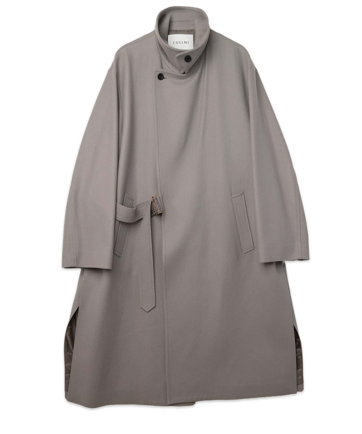 Signature Melton Minimal Tie Locken Long Coat CULLNI