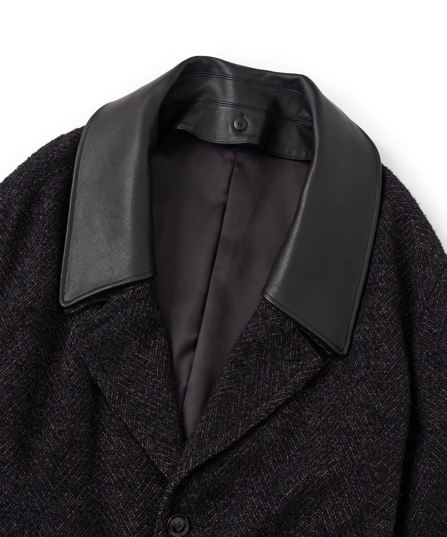 DETACHABLE COLLAR SPARKLE TWEED COAT 