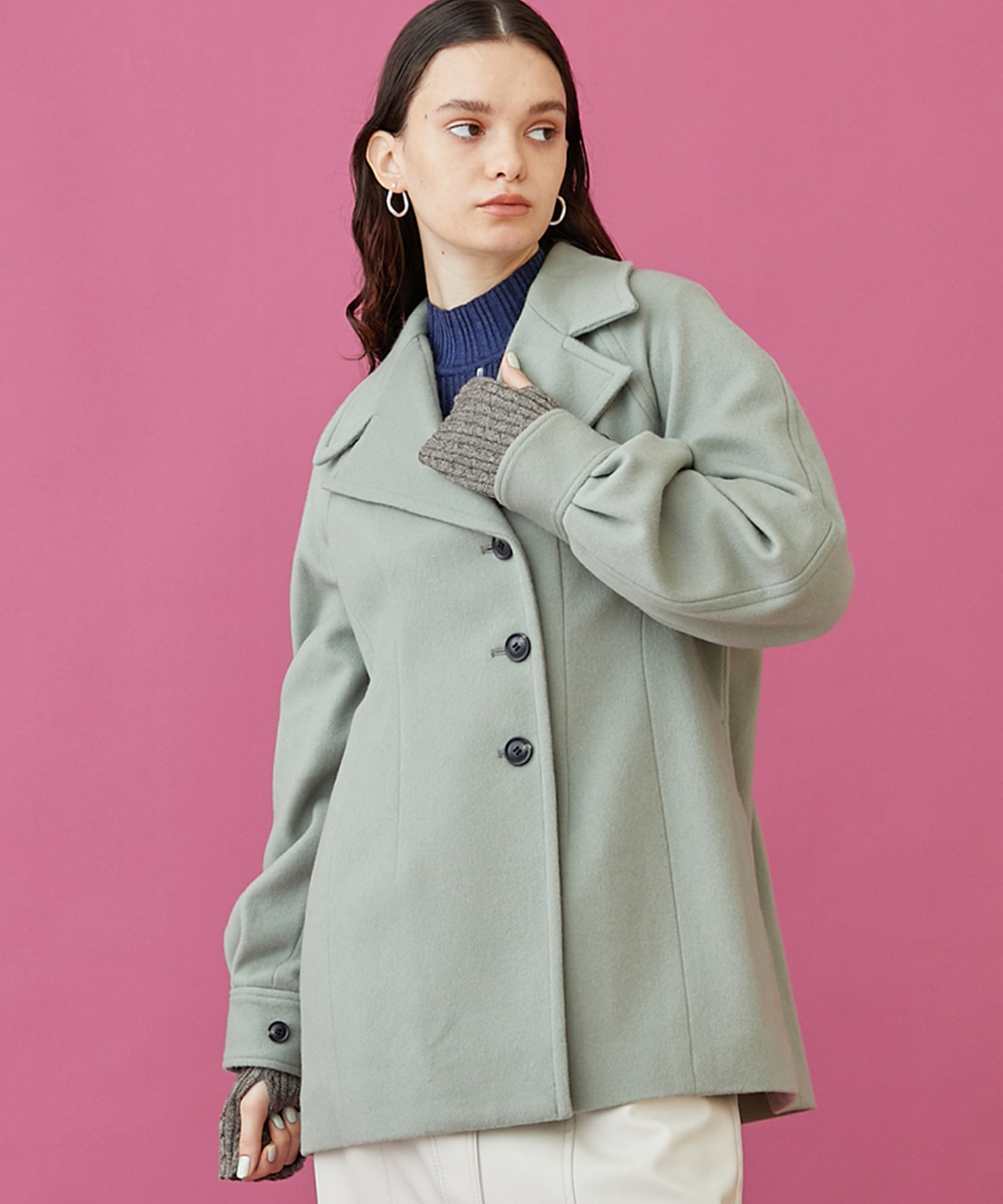 フォルムシェイプショートコート(1 GREEN): INella: WOMENS｜ STUDIOUS ONLINE公式通販サイト