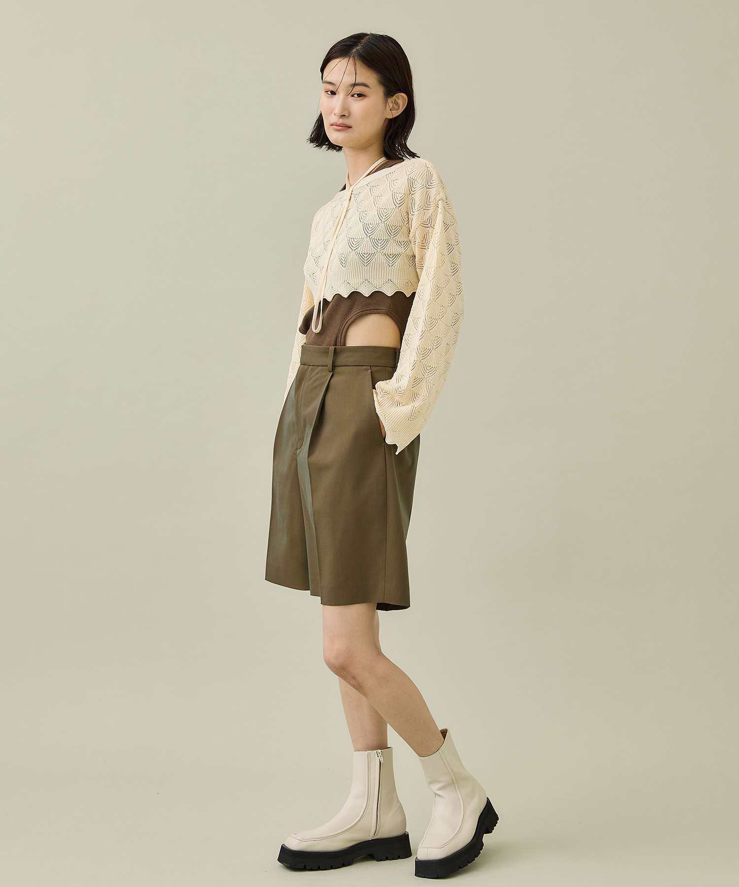 別注〉レースショートトップス(FREE IVORY): TAN: WOMENS｜ STUDIOUS