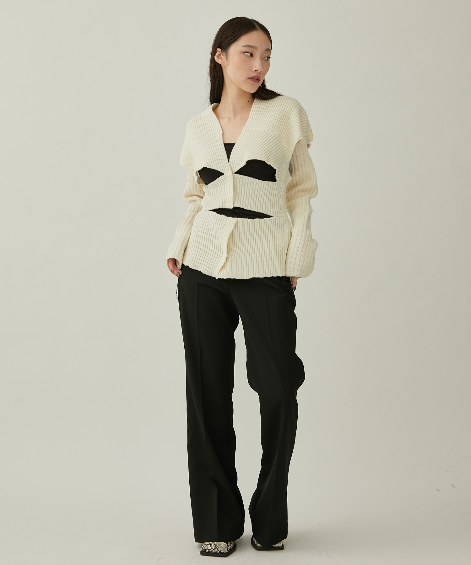 別注〉BANDAGE KNIT CARDIGAN(FREE OFF WHITE): FETICO: WOMENS