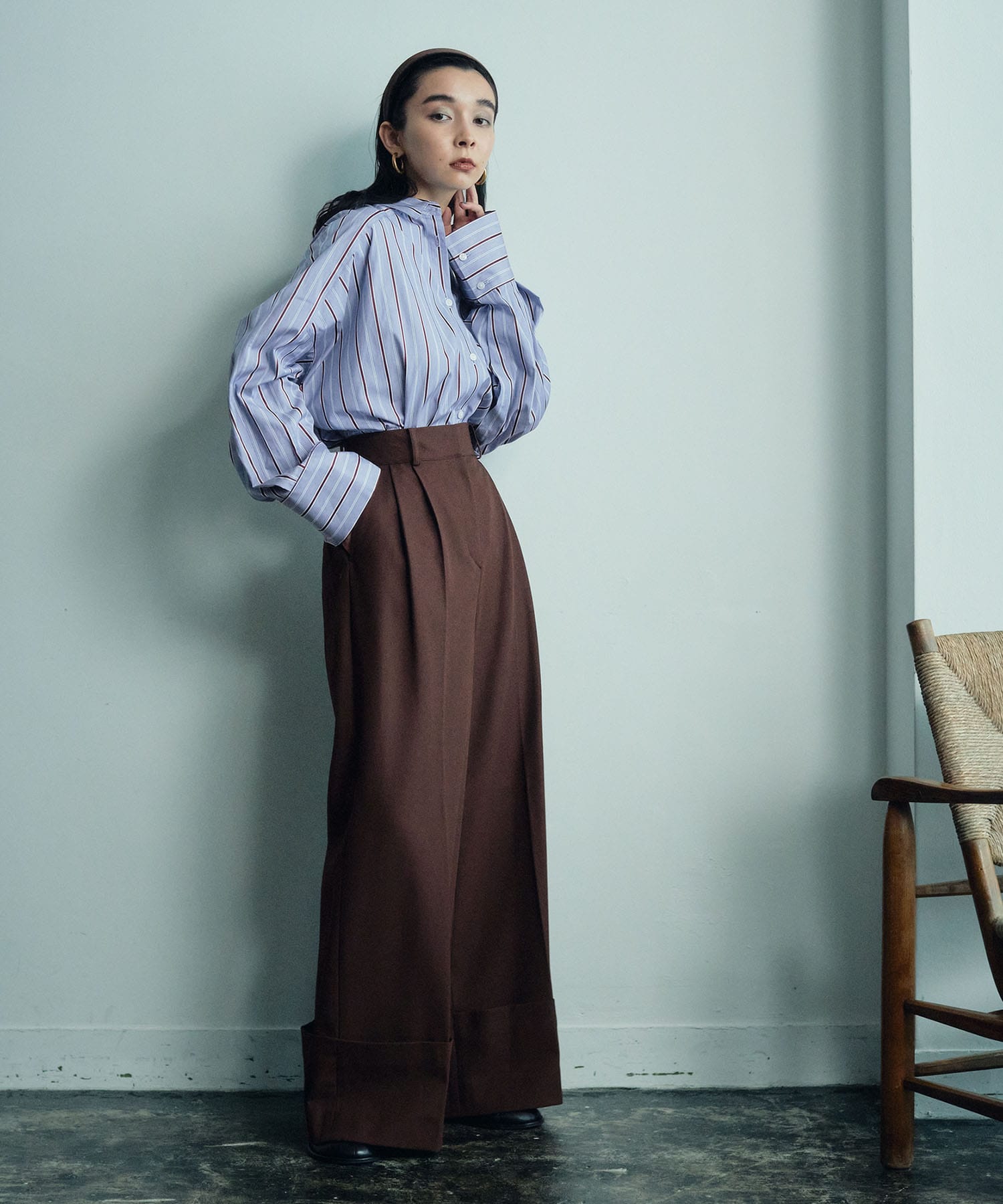 コットンツイルワイドパンツ(1 BROWN): MATURED: WOMENS｜ STUDIOUS ONLINE公式通販サイト