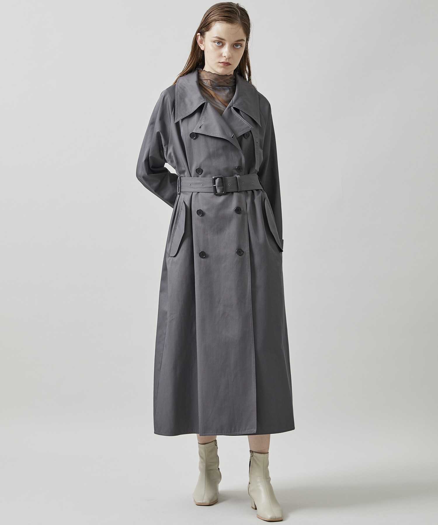 Ameri未使用3WAY DOLMAN TRENCH COAT/パープル(F) - gadprahuano.gob.ec