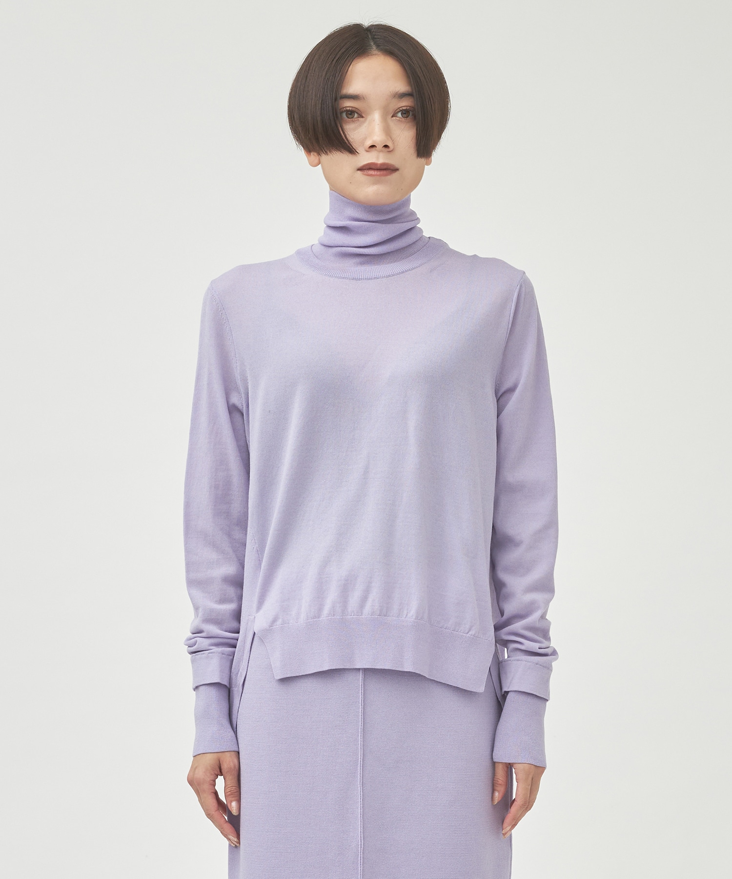 Stretch wool high gauge pullover(FREE LIGHT PURPLE): WRAPINKNOT