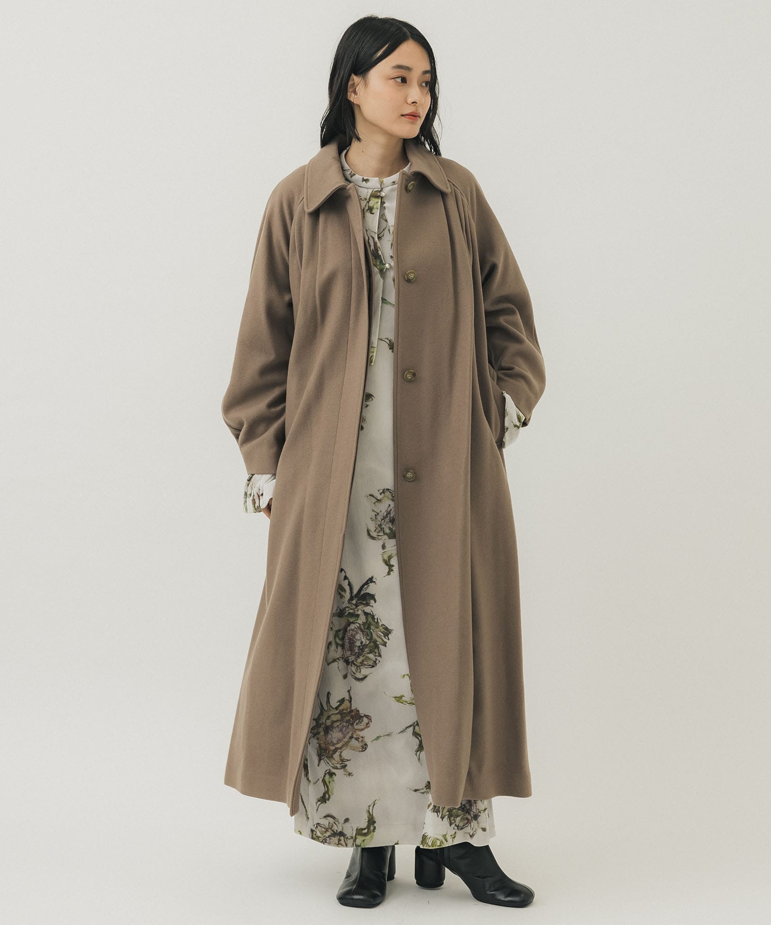 専用　UND FRONT GATHER OPEN SLEEVE COAT