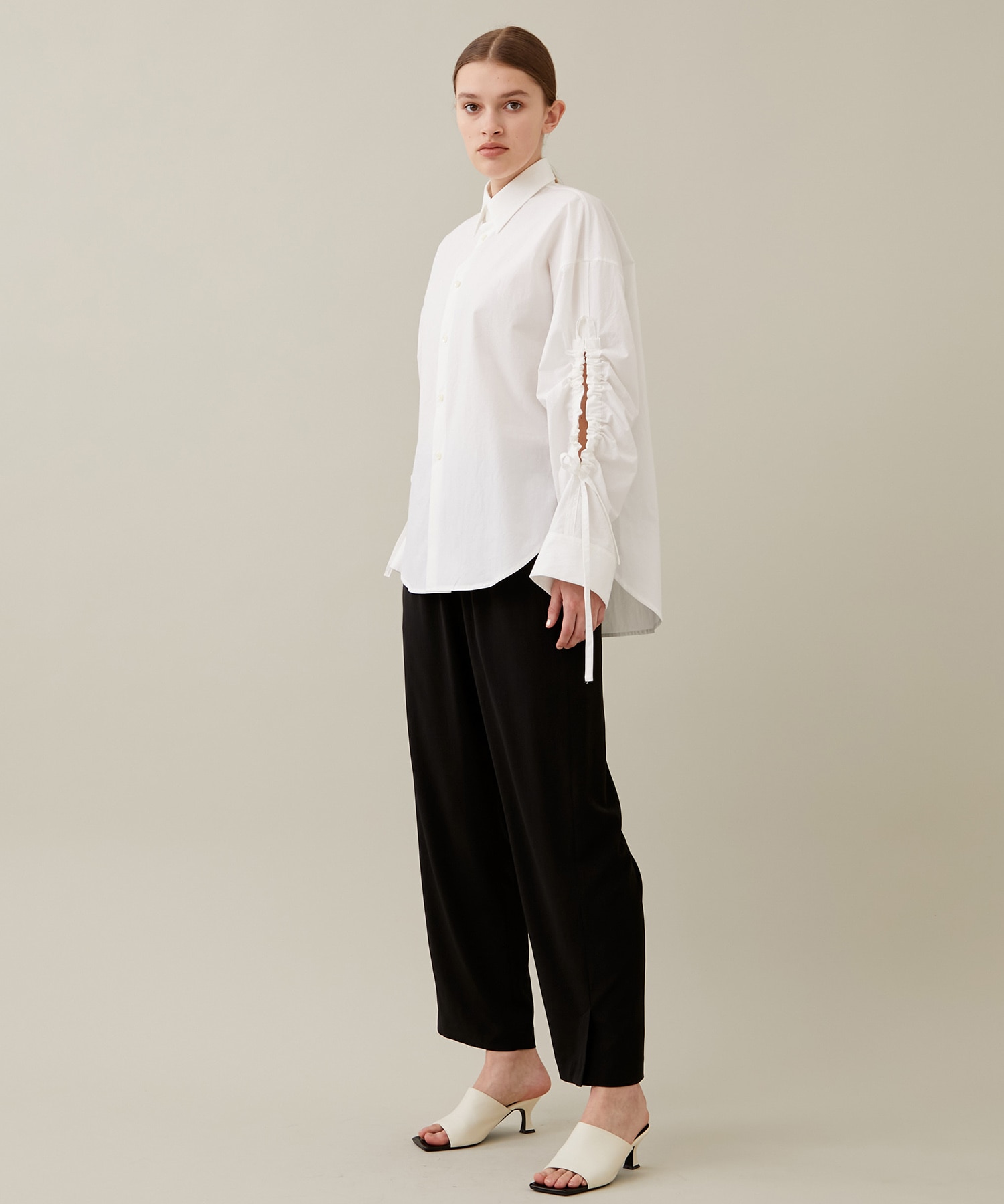 変更OK ujoh Gathered Hole Sleeve shirt | upengenhariaej.com.br