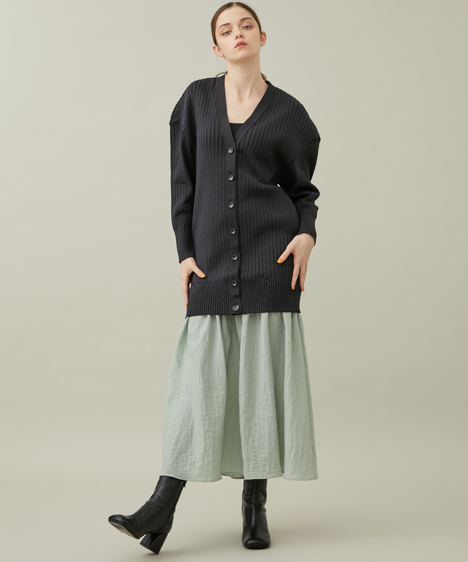 Luz combination cardigan dress GYGR AKIRANAKA