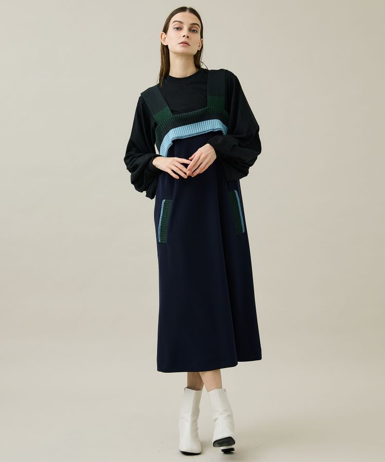 Code pique jersey dress(38 NAVY): TOGA PULLA: WOMENS｜ STUDIOUS