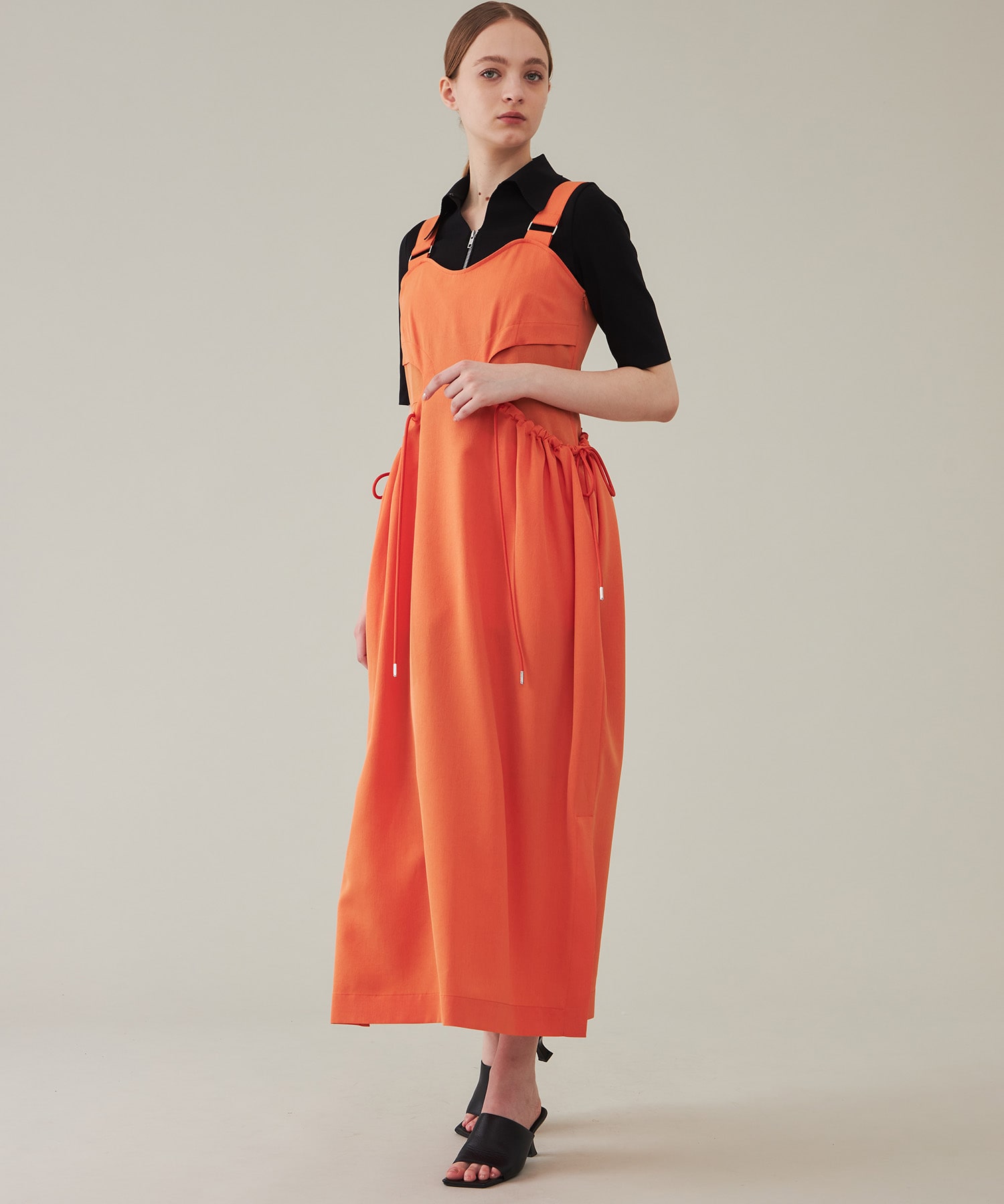 Gathered Hole Bare Dress UJOH