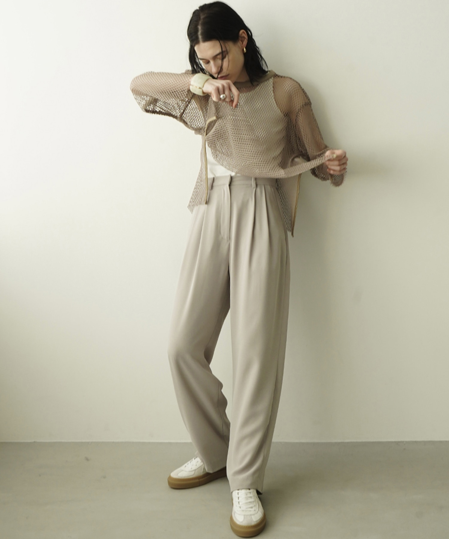 CLANE クラネ　BASIC TUCK PANTS アイボリー サイズ0