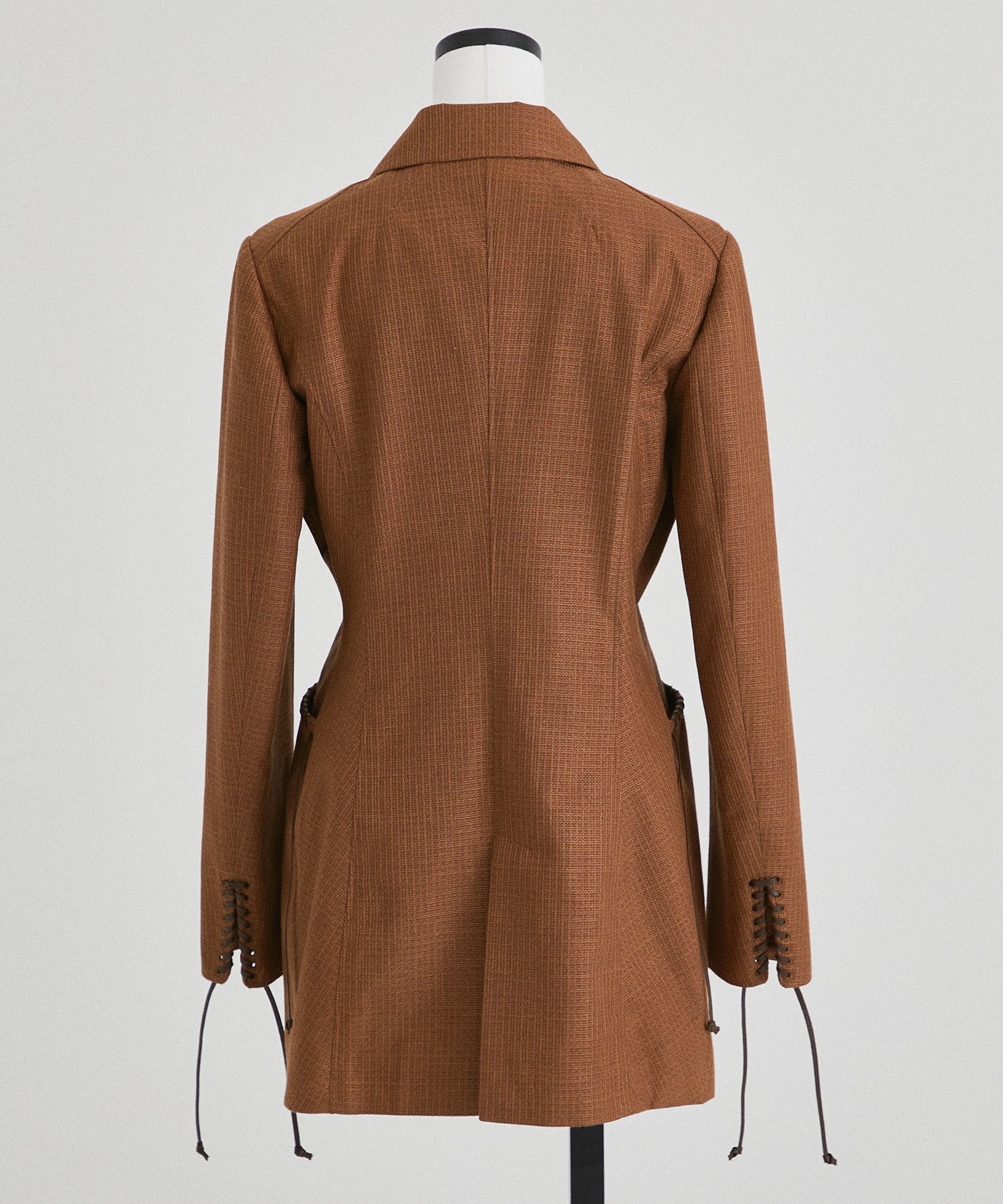 Geometric Silk Cotton Jacquard Double Beasted Jacket Mame Kurogouchi