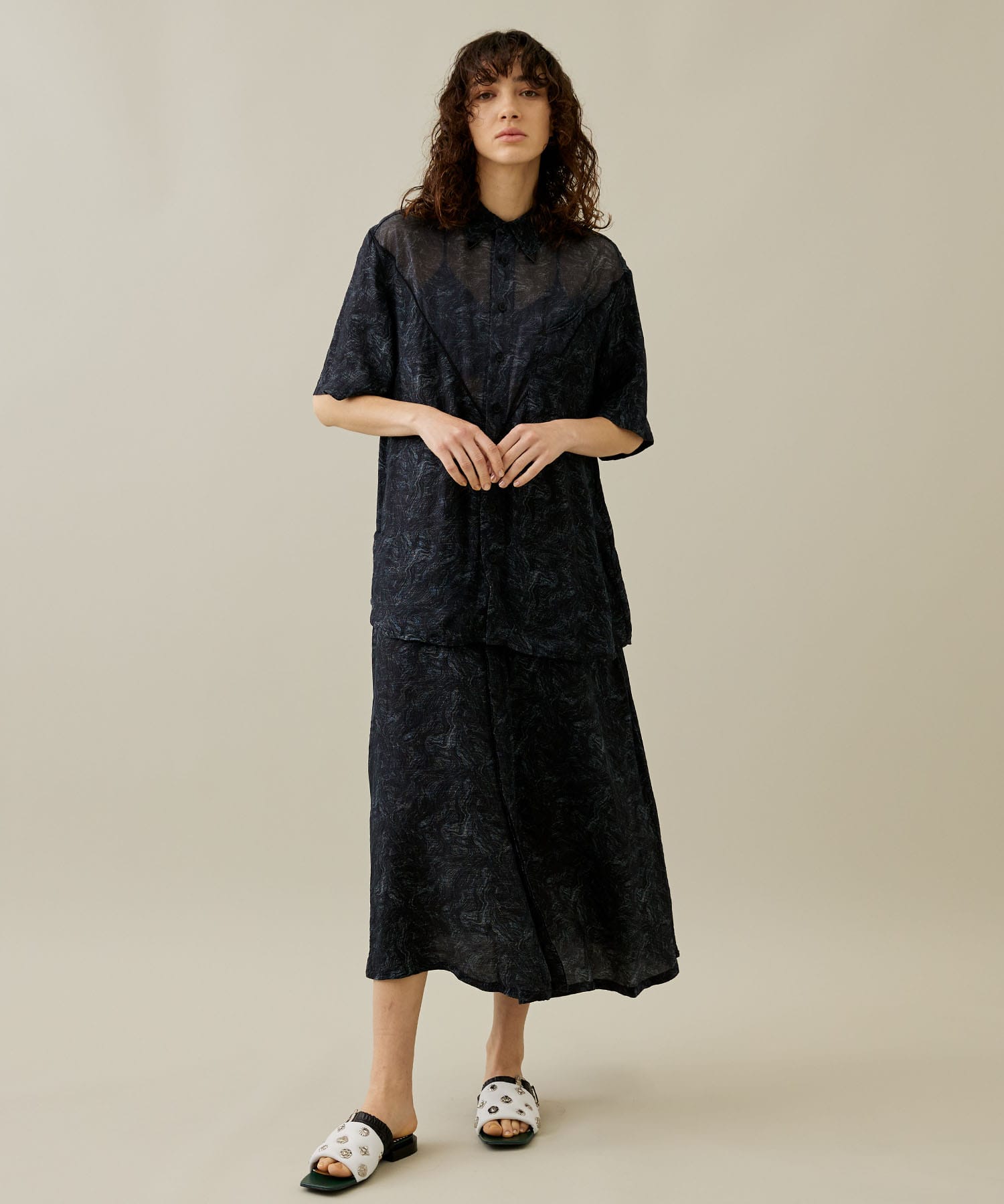 新品 TOGA Polyester print dress-