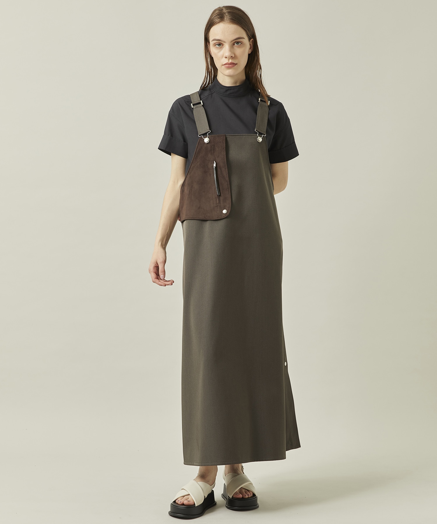 RERACS GUNFLAP APRON DRESS