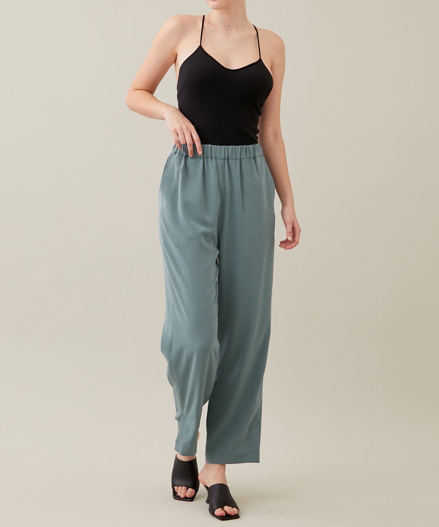 Satin slit easy pants 08sircus