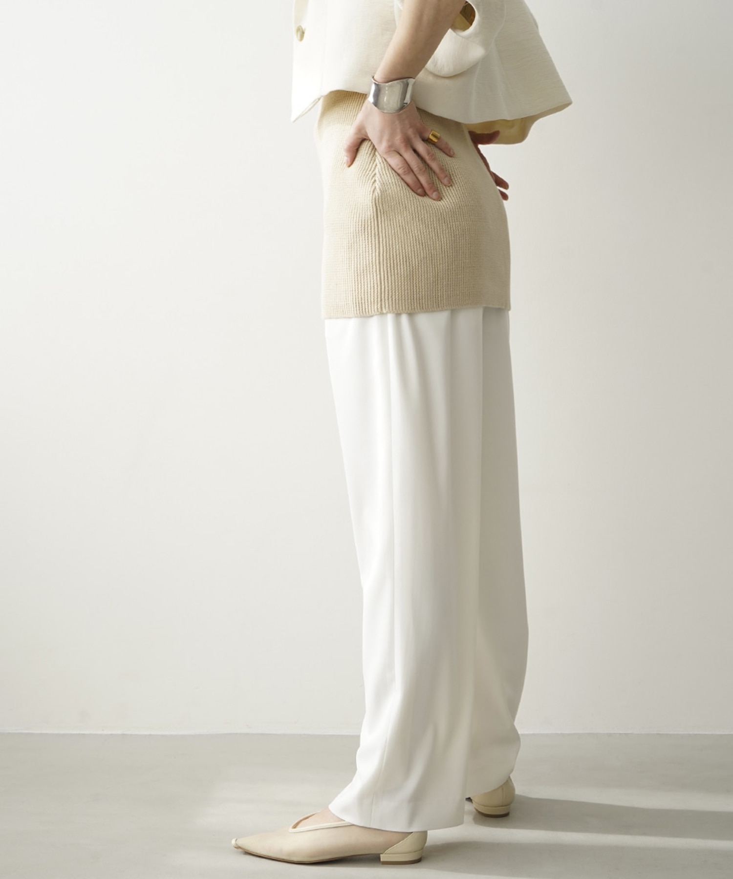 BASIC TUCK PANTS(0 WHITE): CLANE: WOMENS｜ STUDIOUS ONLINE公式通販