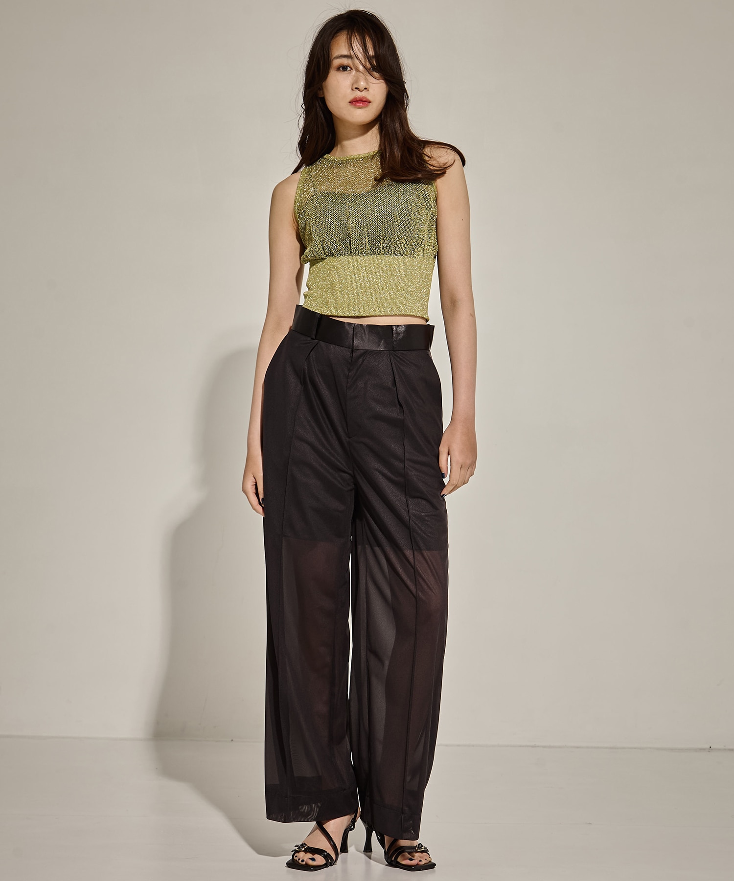 Leather Like Sheer Pants STUDIOUS