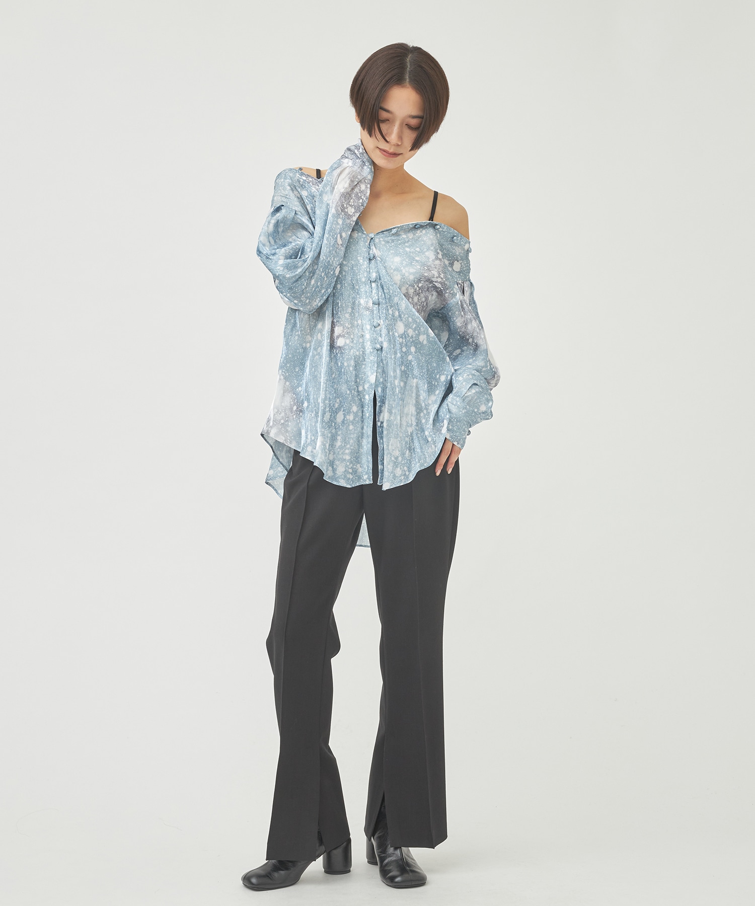 Letter long shirt(FREE BLUE): MURRAL: WOMENS｜ STUDIOUS ONLINE公式