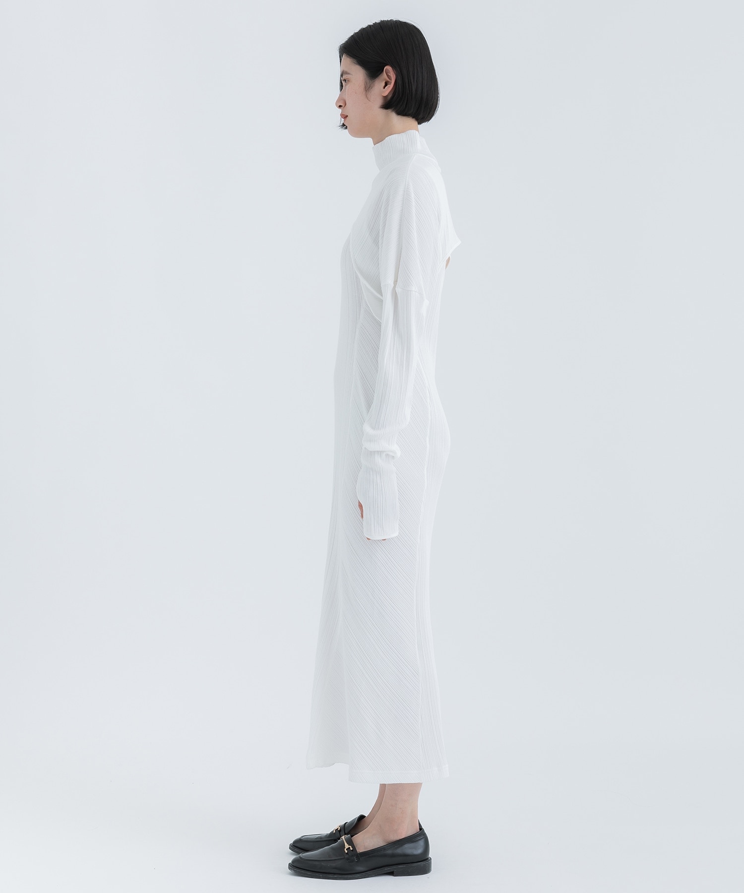 Random Ribbed Organic Cotton 2 way Dress Mame Kurogouchi