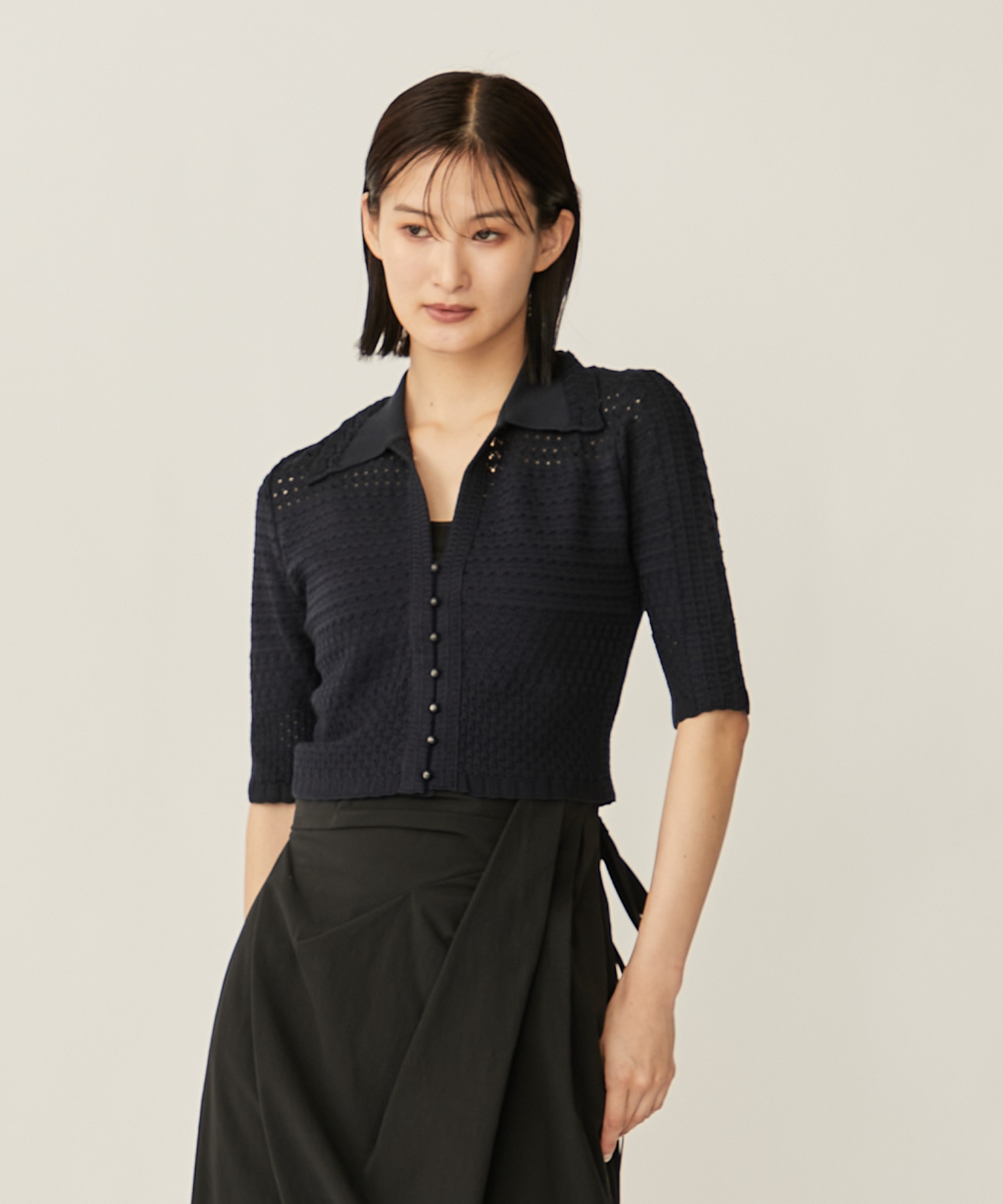 Lace Knitted Top(1 NAVY): Mame Kurogouchi: WOMENS｜ STUDIOUS