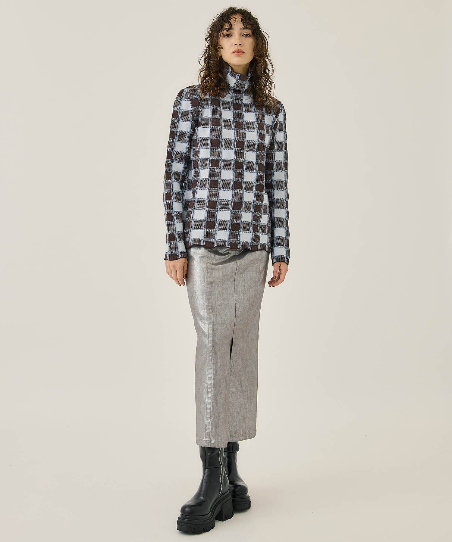 plaid turtlenecked sweater(2 BROWN): ODAKHA: WOMENS｜ STUDIOUS