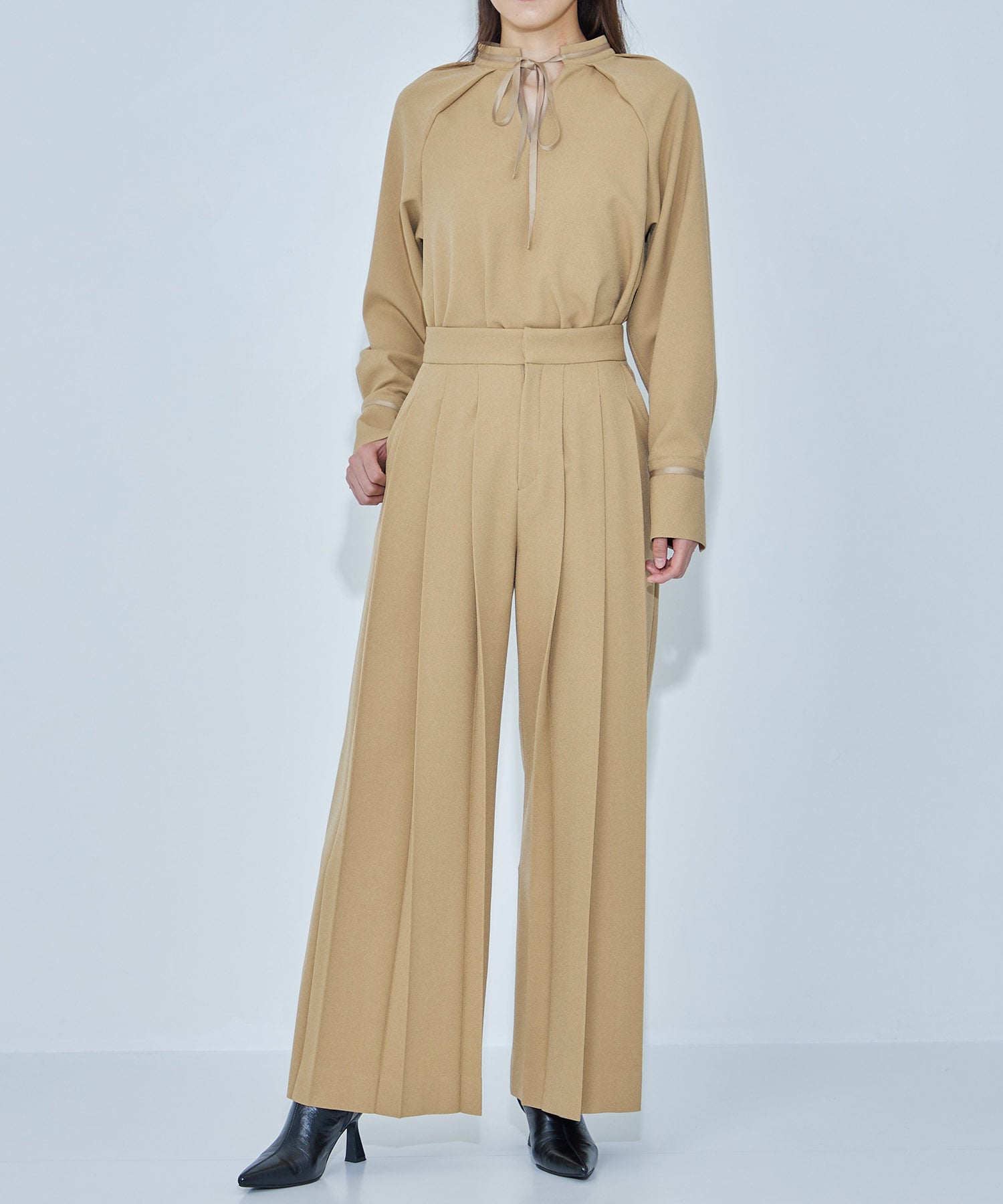 Front Pleats Georgette Pants STUDIOUS