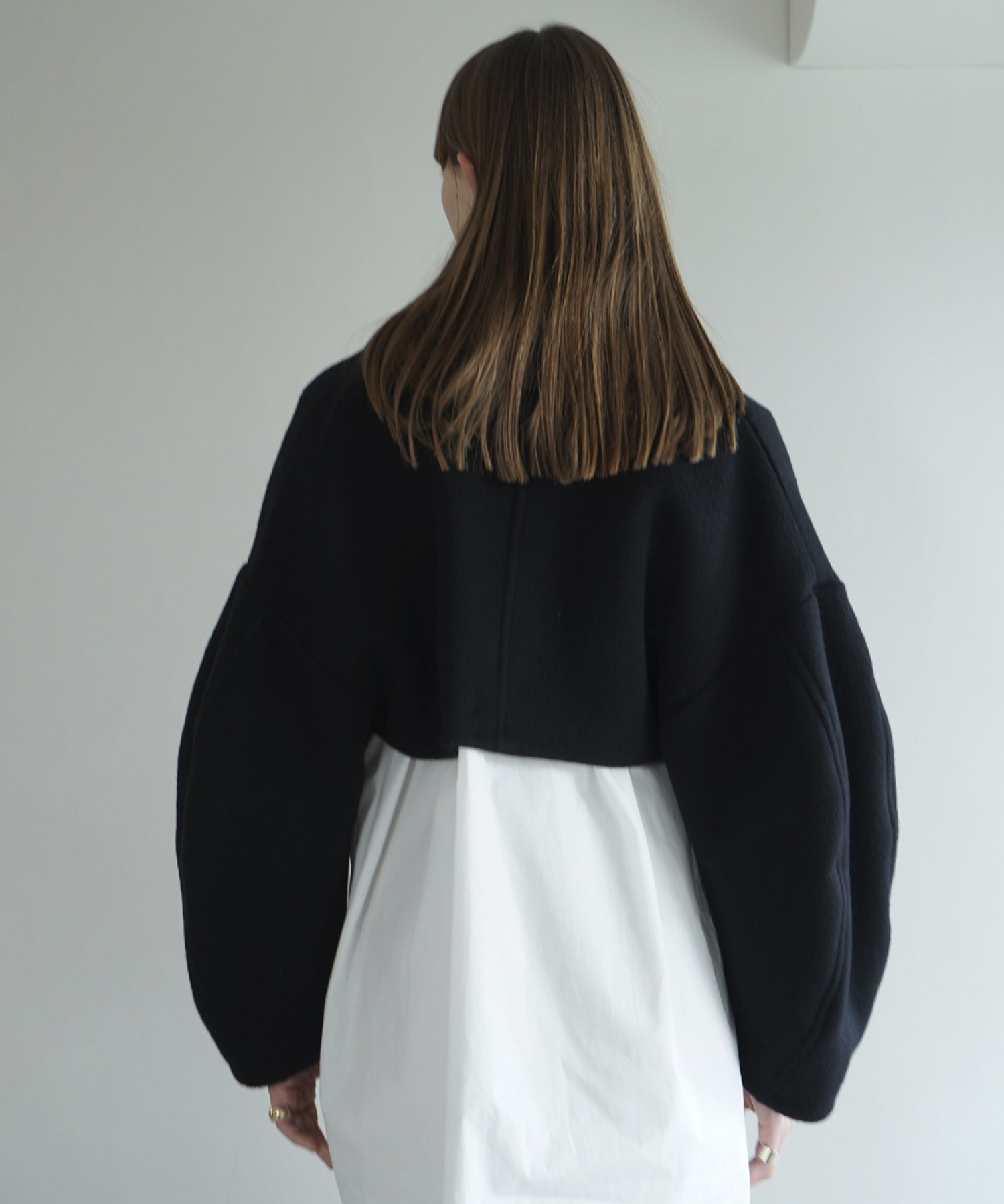 ROUND SLEEVE SHORT JACKET(1 BLACK): CLANE: WOMENS｜ STUDIOUS