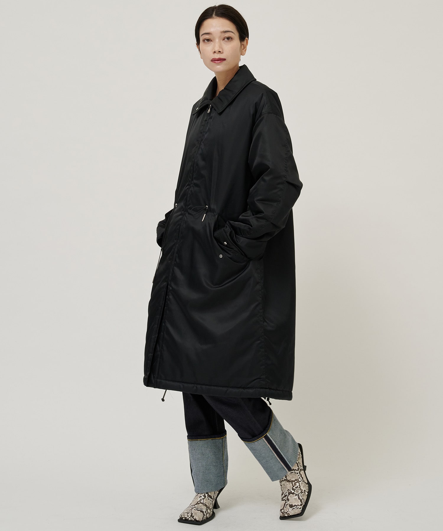 EX.NYRON LONG COAT(36 BLACK): CINOH: WOMENS｜ STUDIOUS ONLINE公式