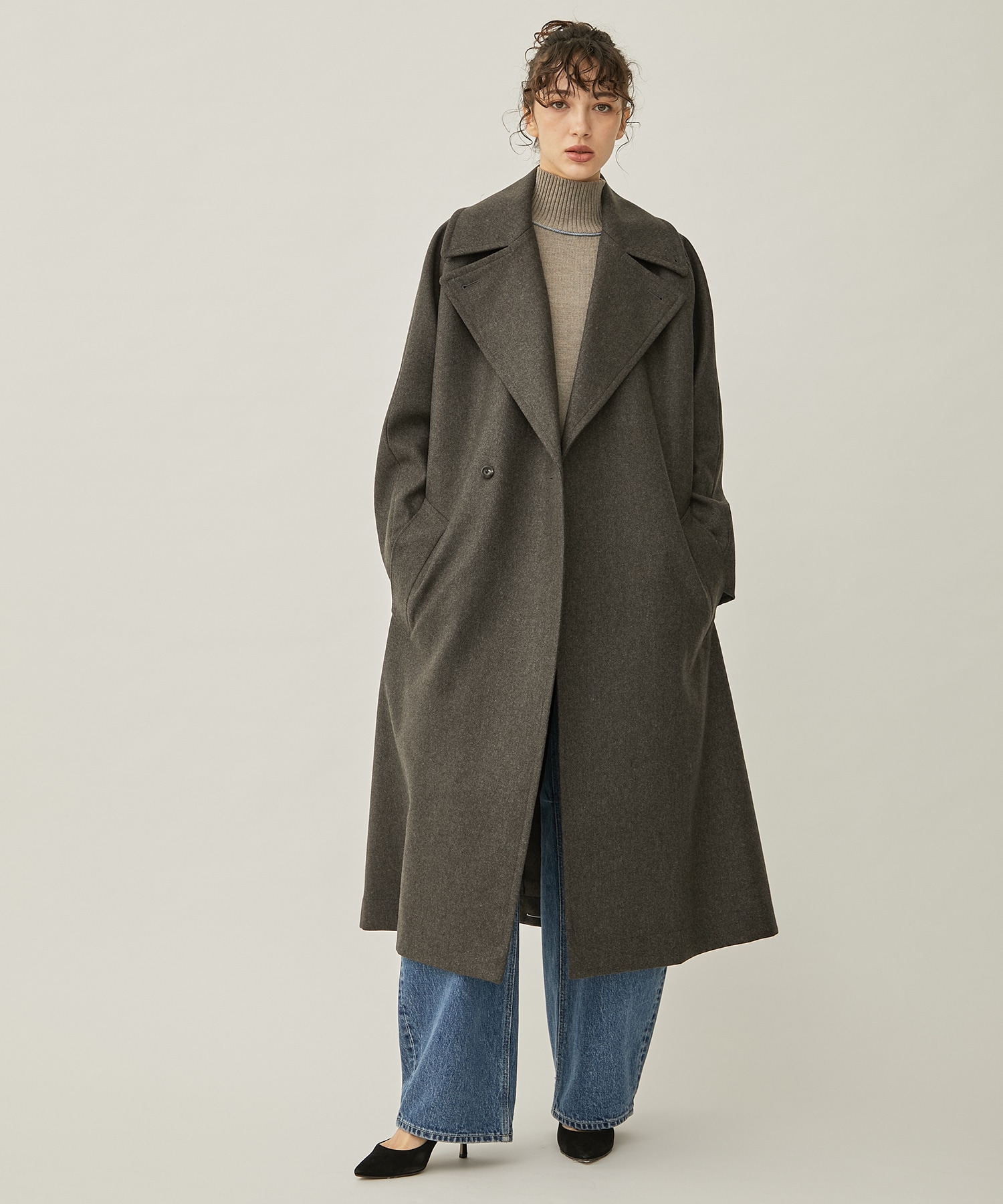 RERACS MINIMUM BIG TRENCH COAT(FREE GREY): THE RERACS: WOMENS