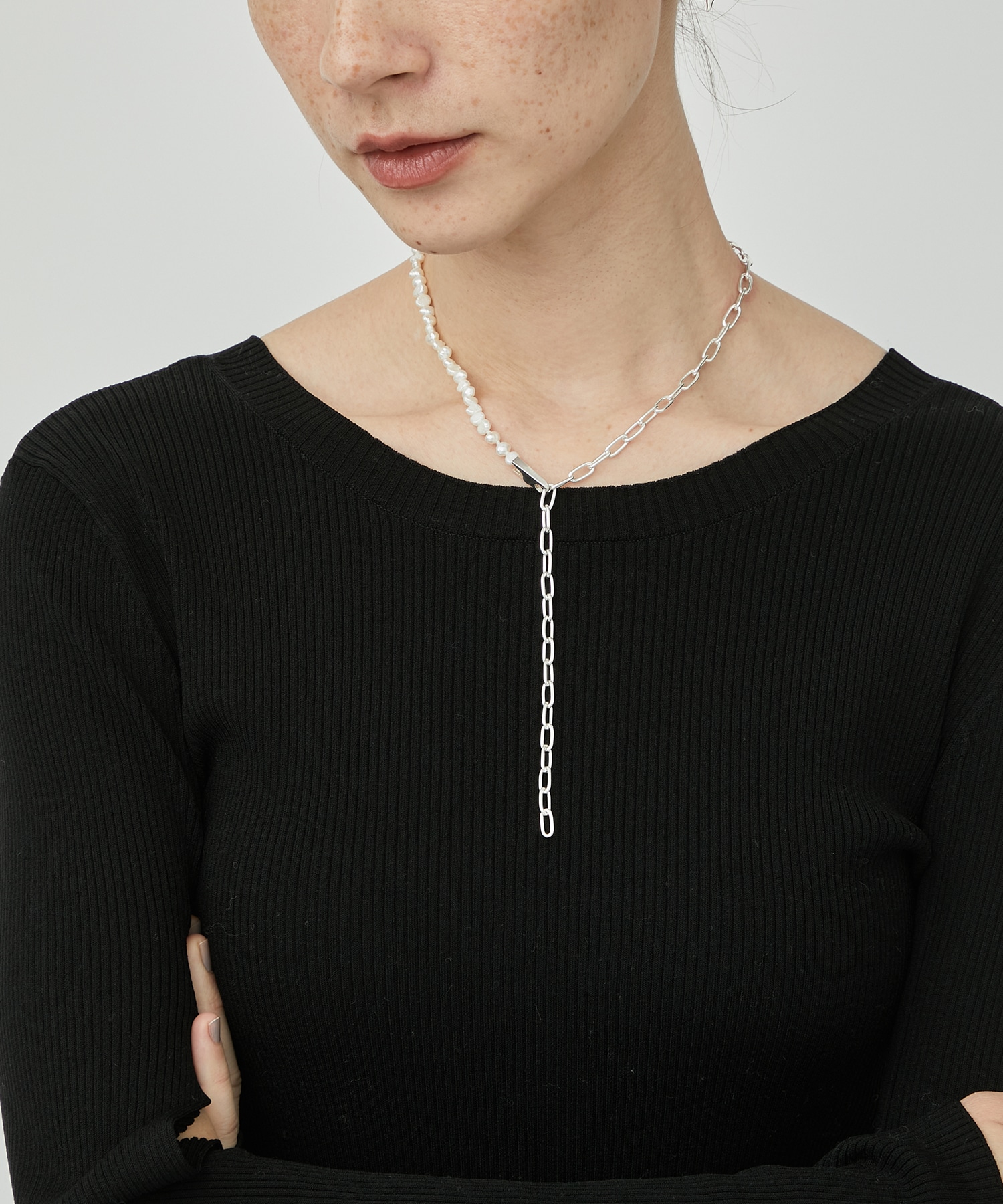 Clip Necklace /Pearl(FREE SILVER): KNOWHOW: WOMENS｜ STUDIOUS 