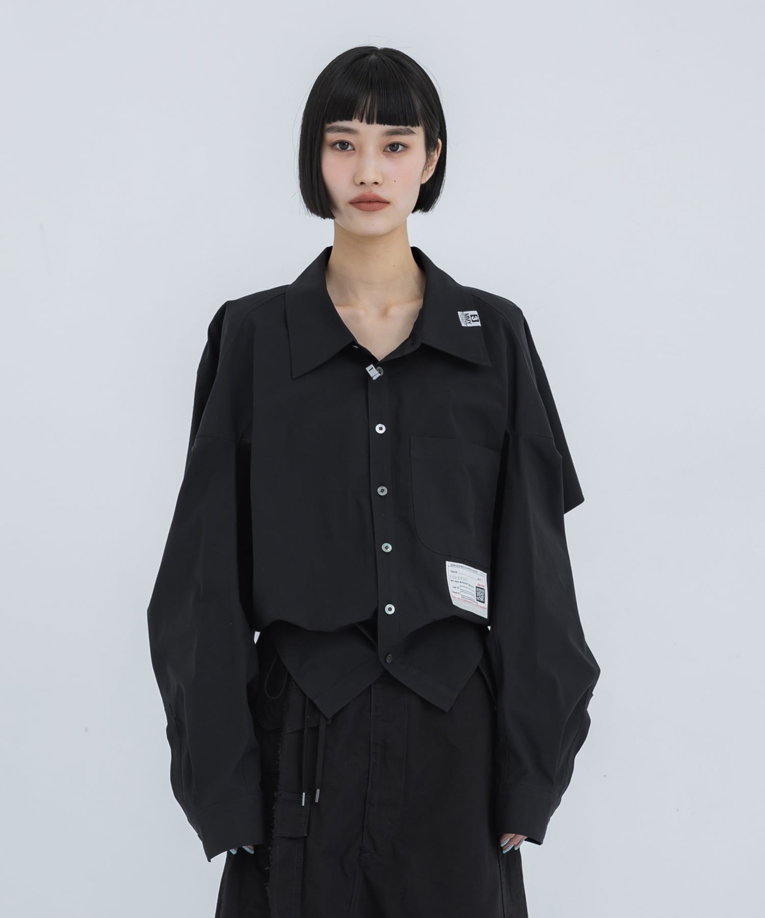 別注cropped shirts(38 BLACK): Maison MIHARA YASUHIRO: WOMENS 