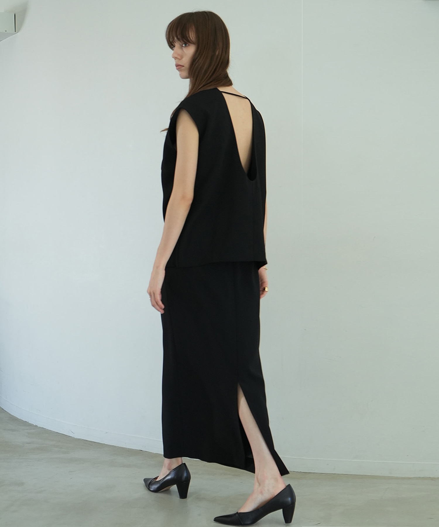 LAYERED BACK OPEN ONEPIECE(0 BLACK): CLANE: WOMENS｜ STUDIOUS 