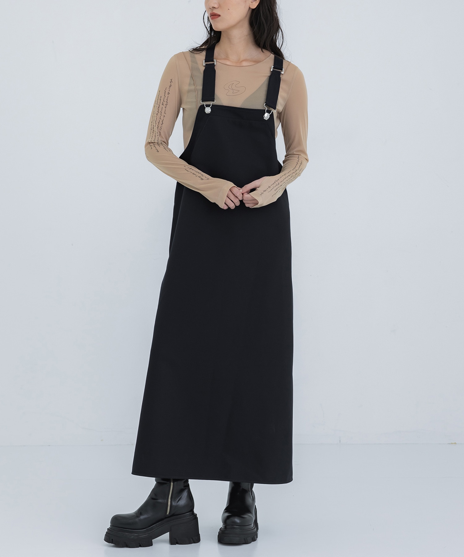 美品】2021/THE RERACS/APRON DRESS - ロングワンピース