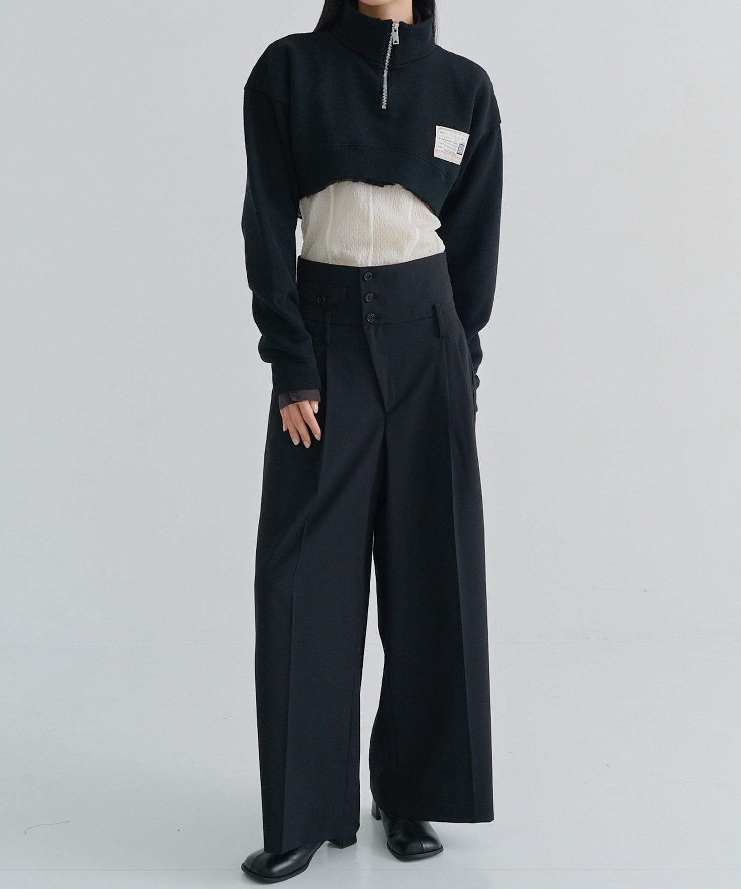 CROPPED LAYERED PULLOVER Maison MIHARA YASUHIRO