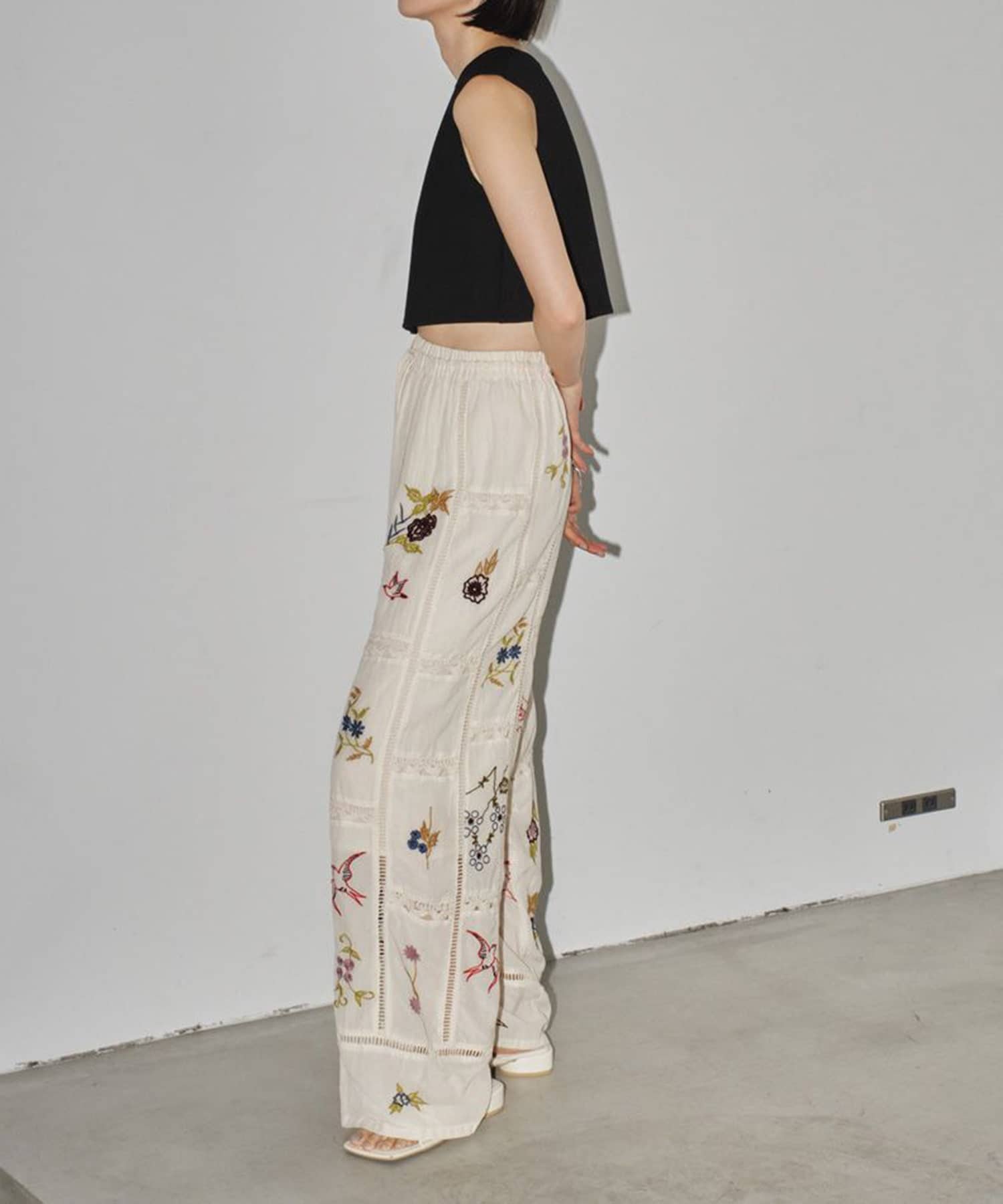 Embroidery Patchwork Trousers TODAYFUL