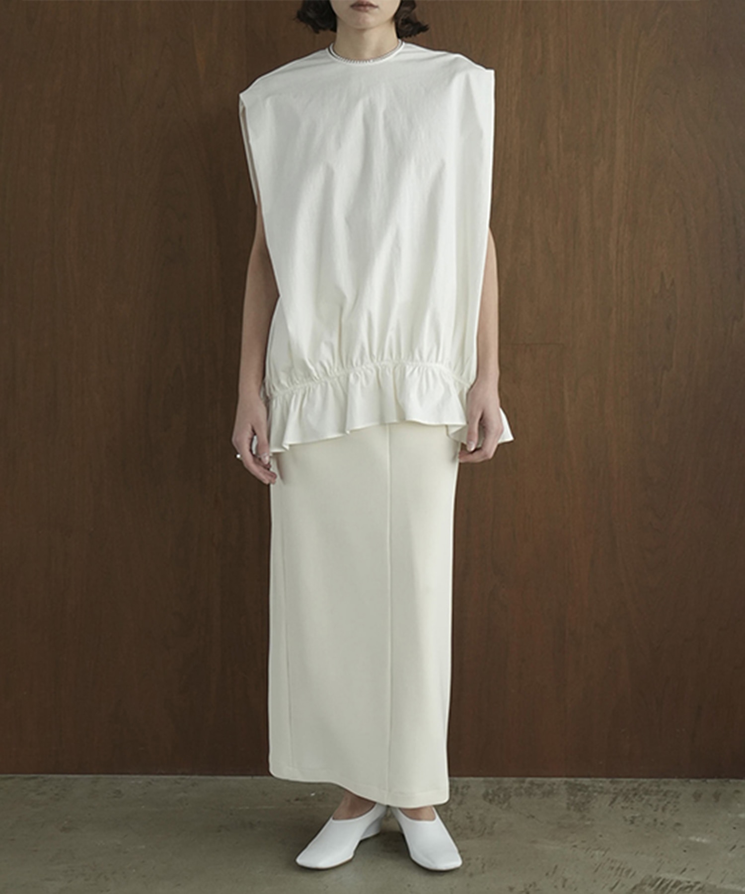 RIB STRIPE STRAIGHT SKIRT CLANE